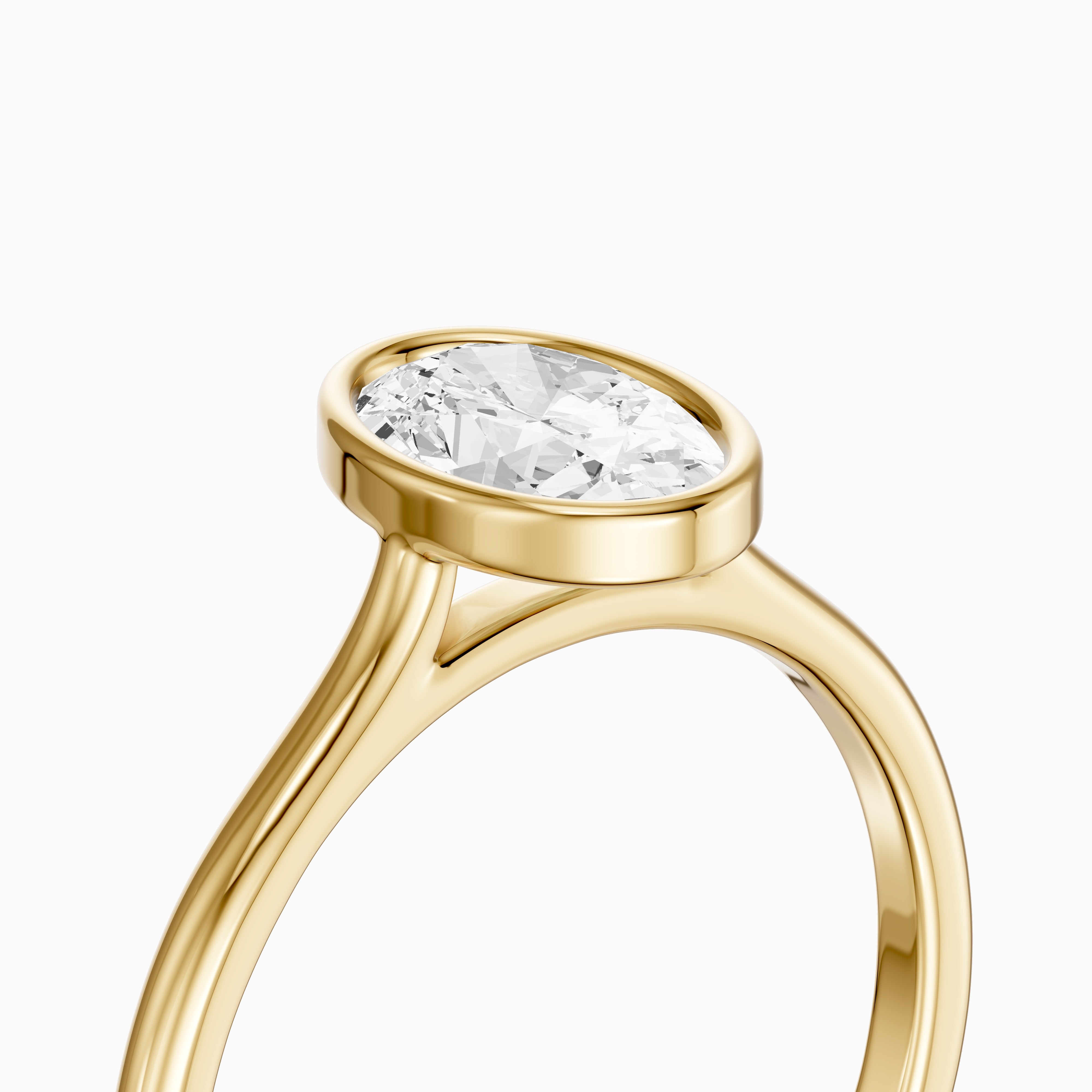 Nina Oval Cut Bezel Set Solitaire Lab Grown Diamond Ring