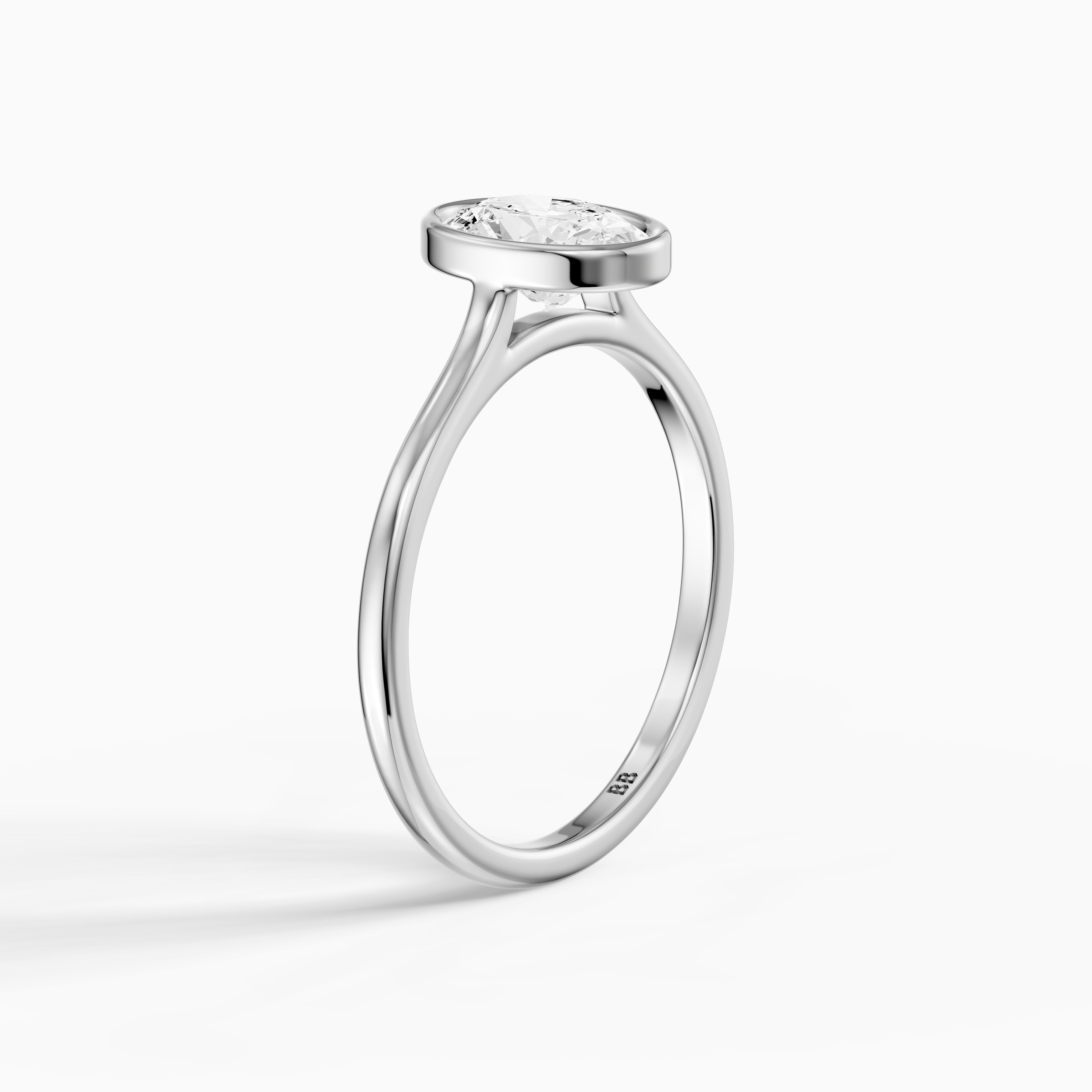 Nina Oval Cut Bezel Set Solitaire Lab Grown Diamond Ring