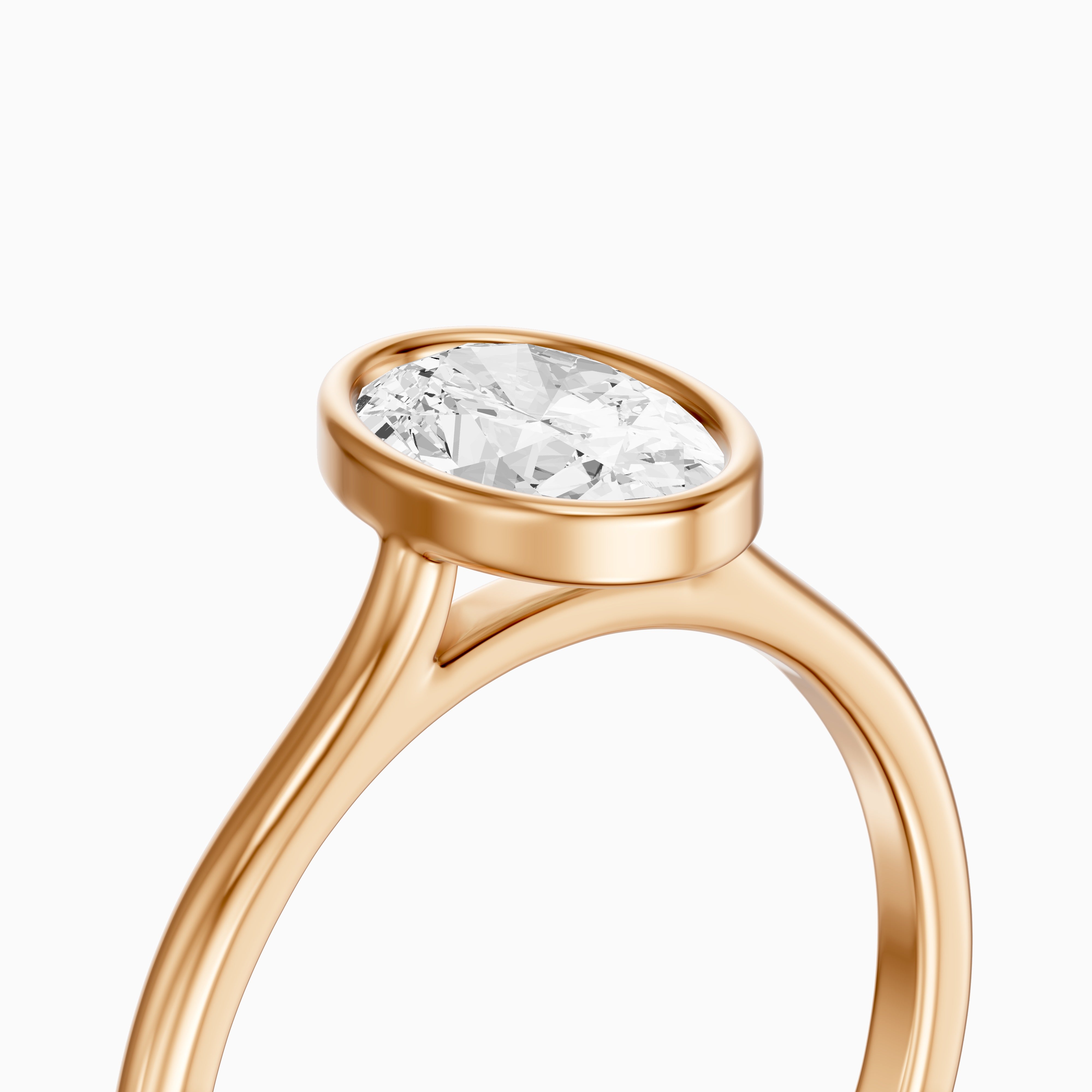 Nina Oval Cut Bezel Set Solitaire Lab Grown Diamond Ring