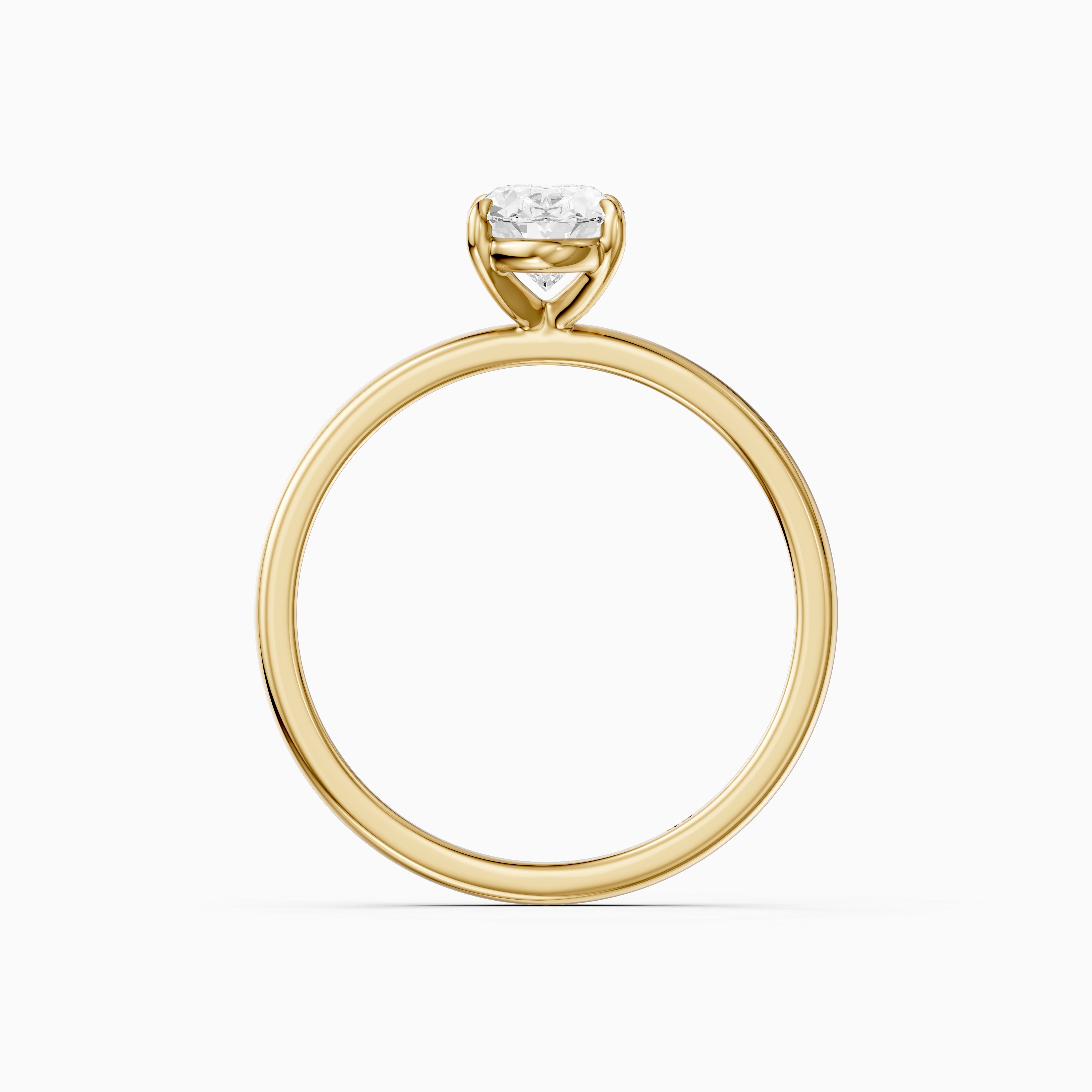 Hailey 4 Prong Oval Cut Solitaire Moissanite Diamond Ring