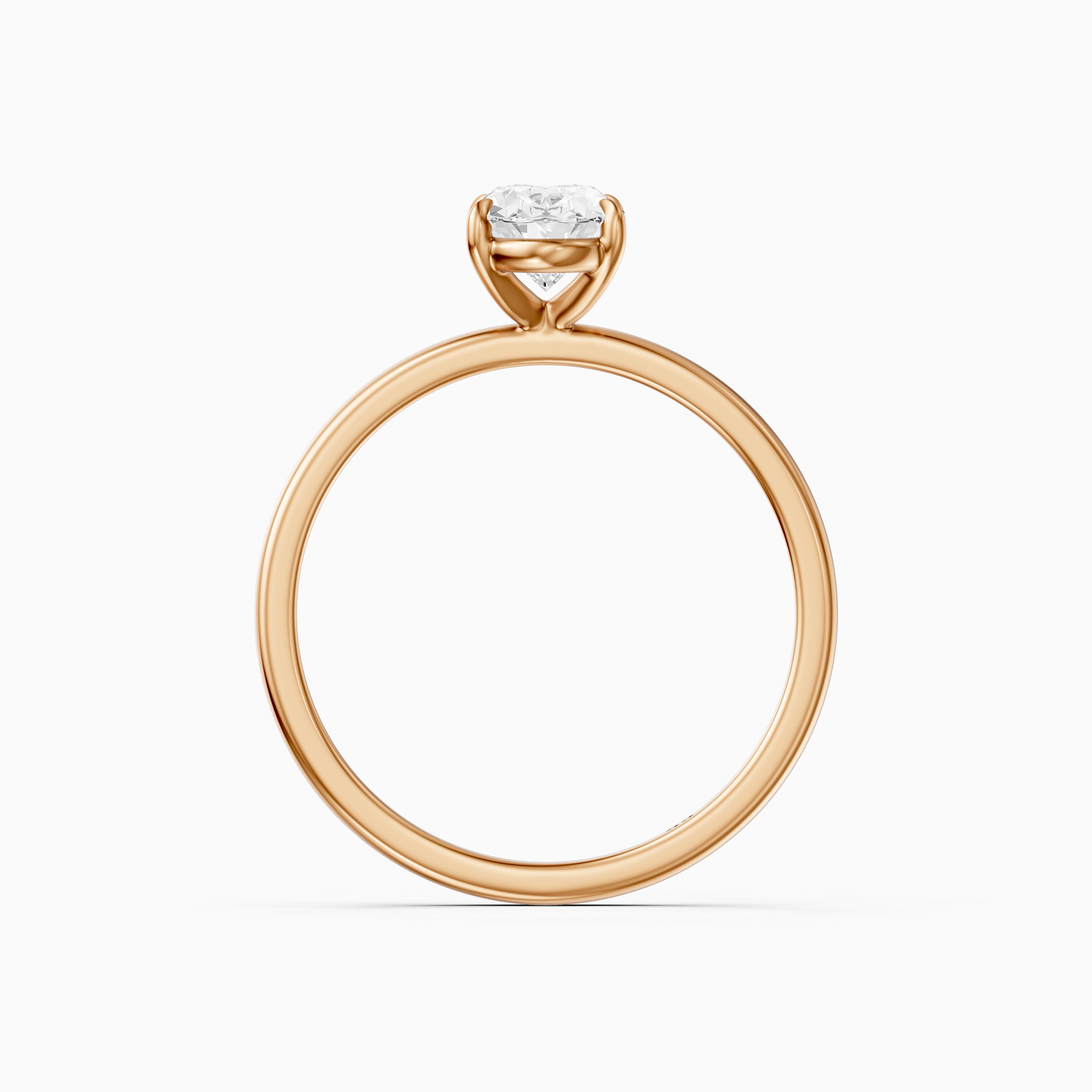 Hailey 4 Prong Oval Cut Solitaire Moissanite Diamond Ring