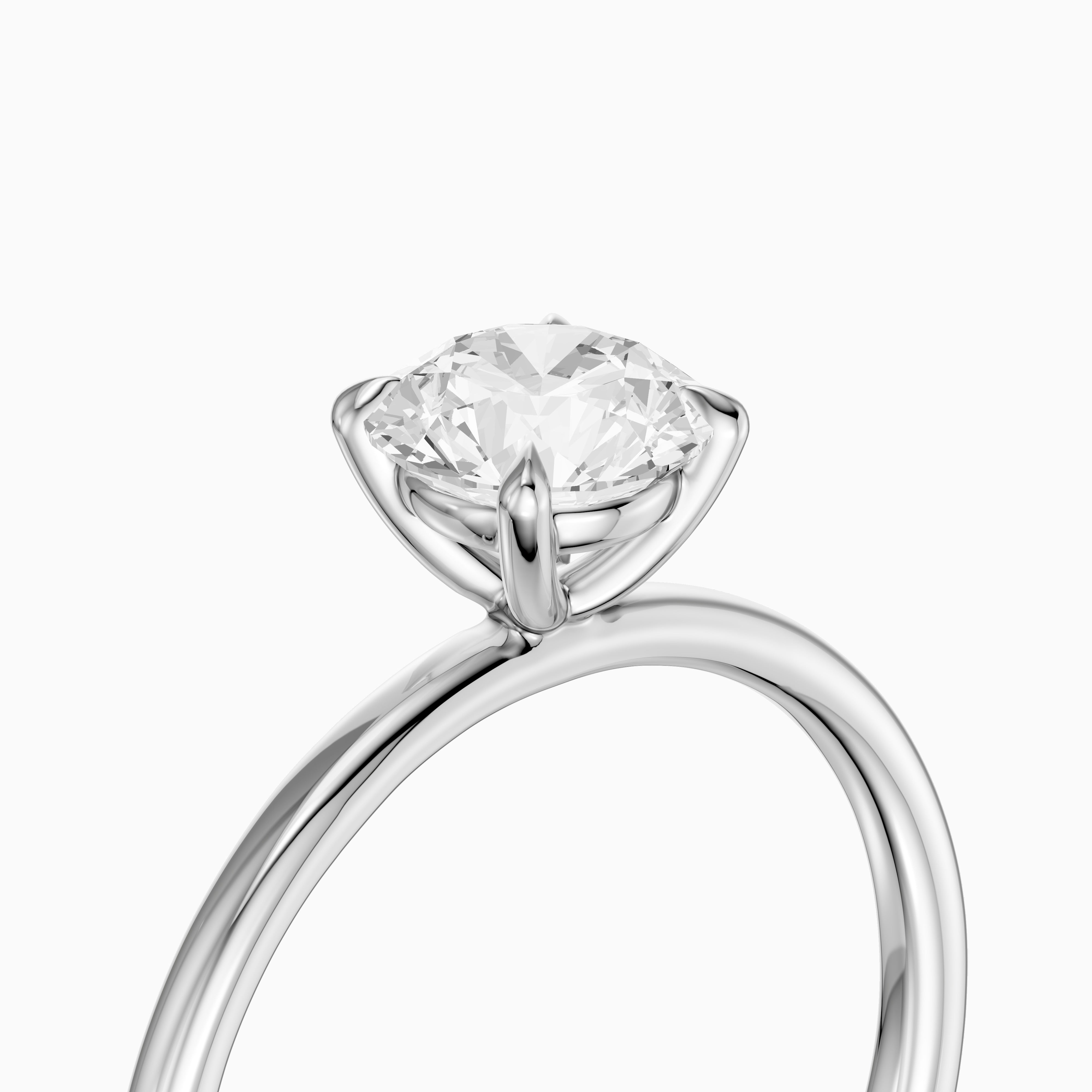 Jennah 4 Prong Round Cut Solitaire Moissanite Diamond Ring