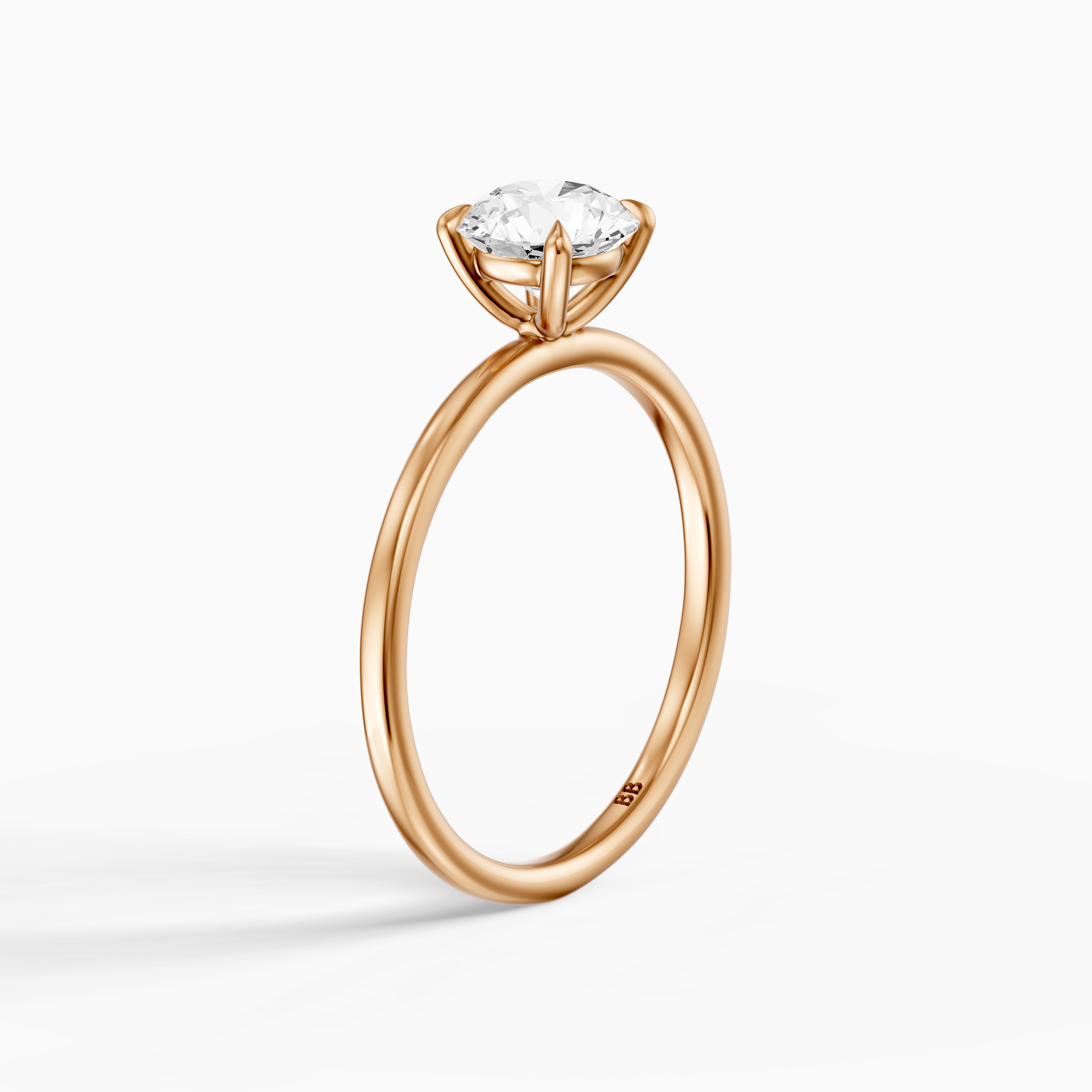 Jennah 4 Prong Round Cut Solitaire Moissanite Diamond Ring