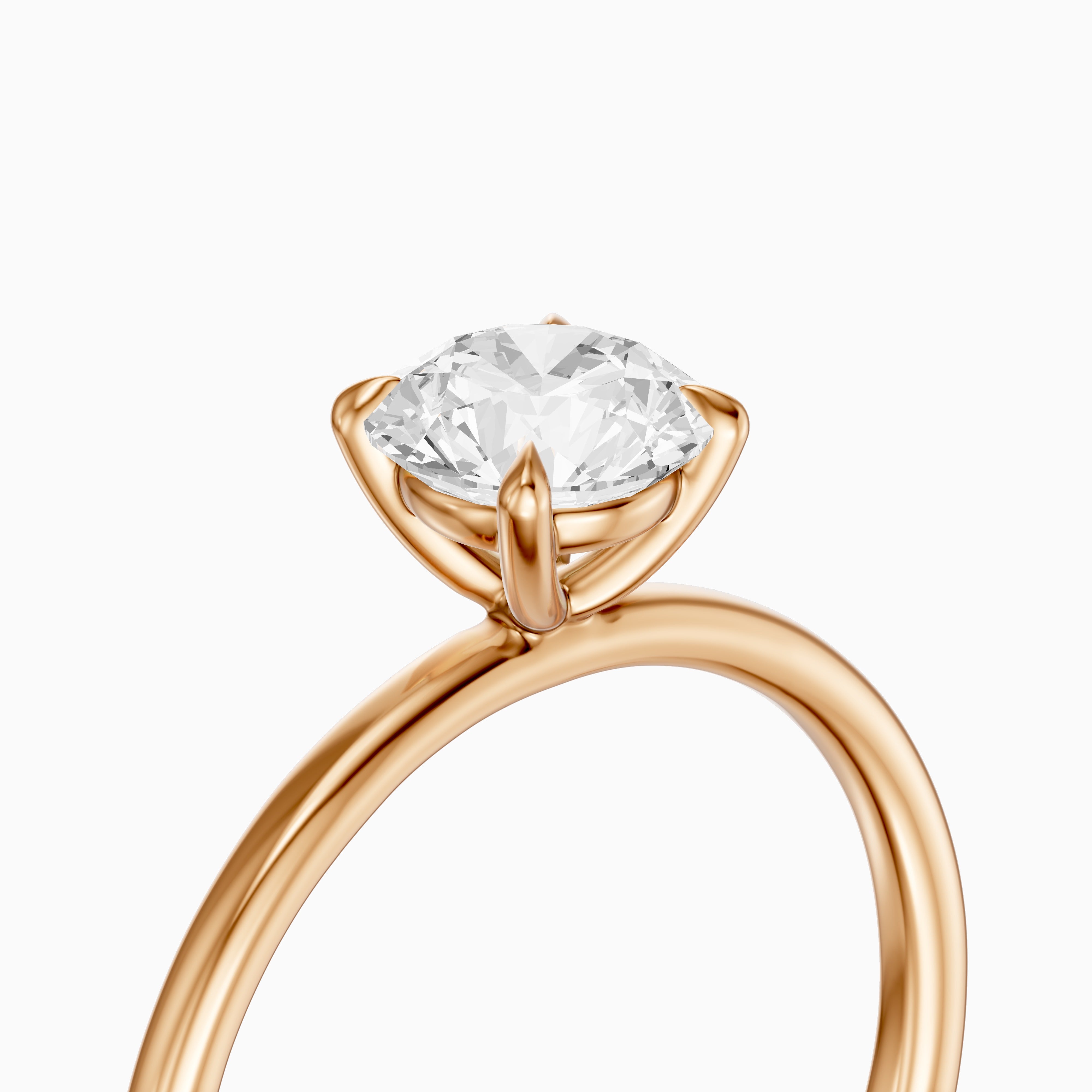 Jennah 4 Prong Round Cut Solitaire Moissanite Diamond Ring