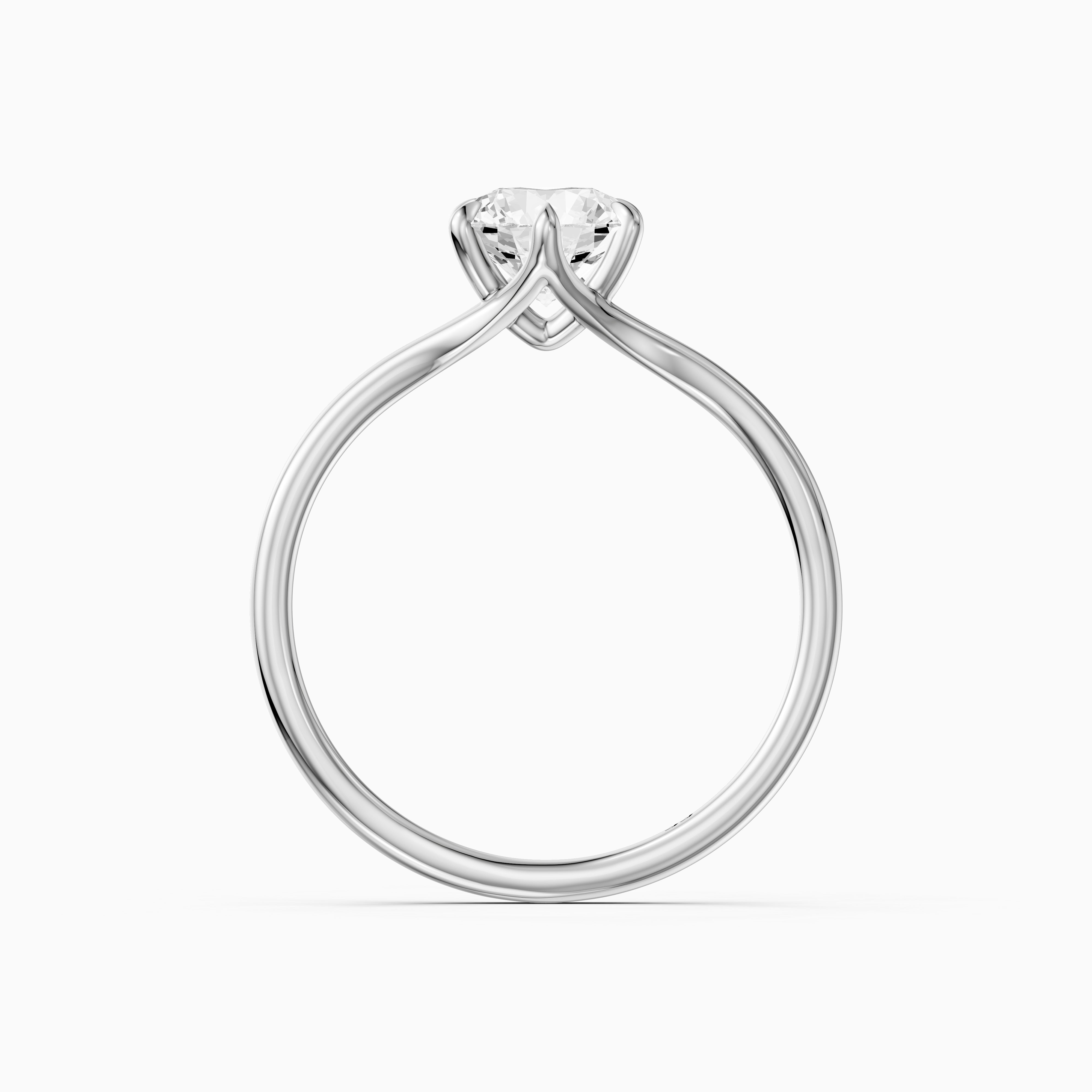 Dakota 6 Prong Round Cut Solitaire Split Shank Moissanite Diamond Ring