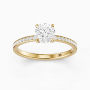Mariel Round Cut Hidden Halo Channel Set Moissanite Diamond Ring