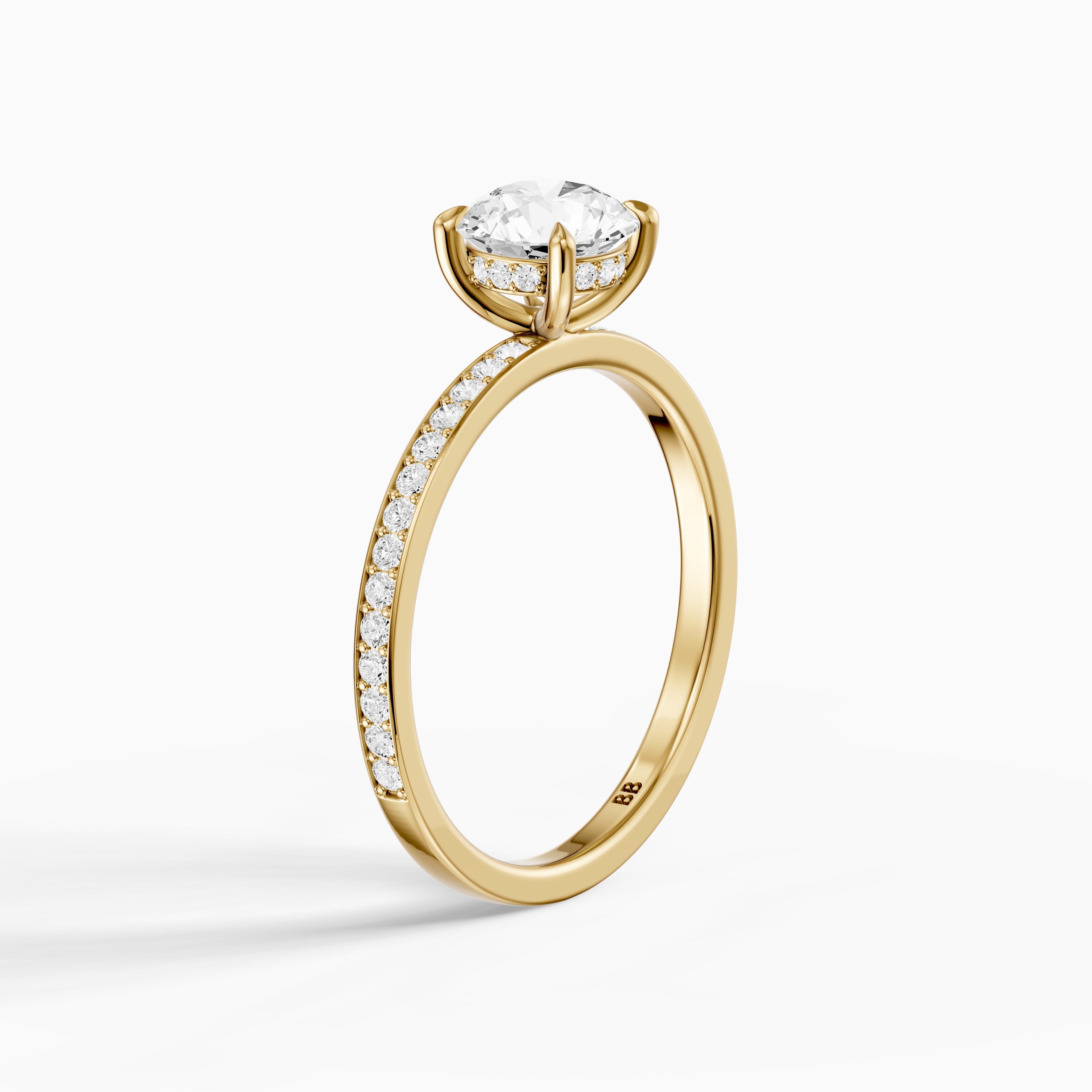 Mariel Round Cut Hidden Halo Channel Set Moissanite Diamond Ring