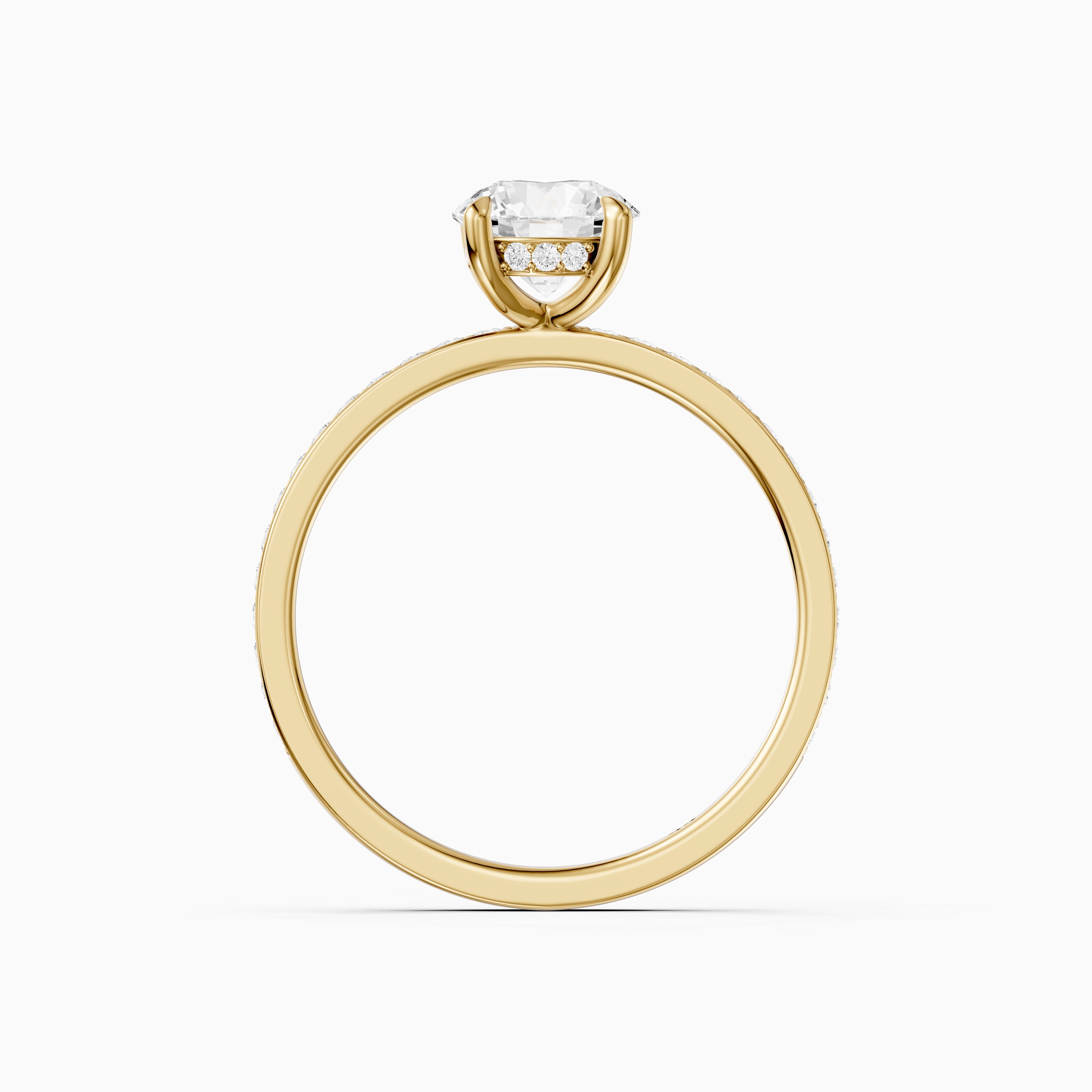 Mariel Round Cut Hidden Halo Channel Set Moissanite Diamond Ring