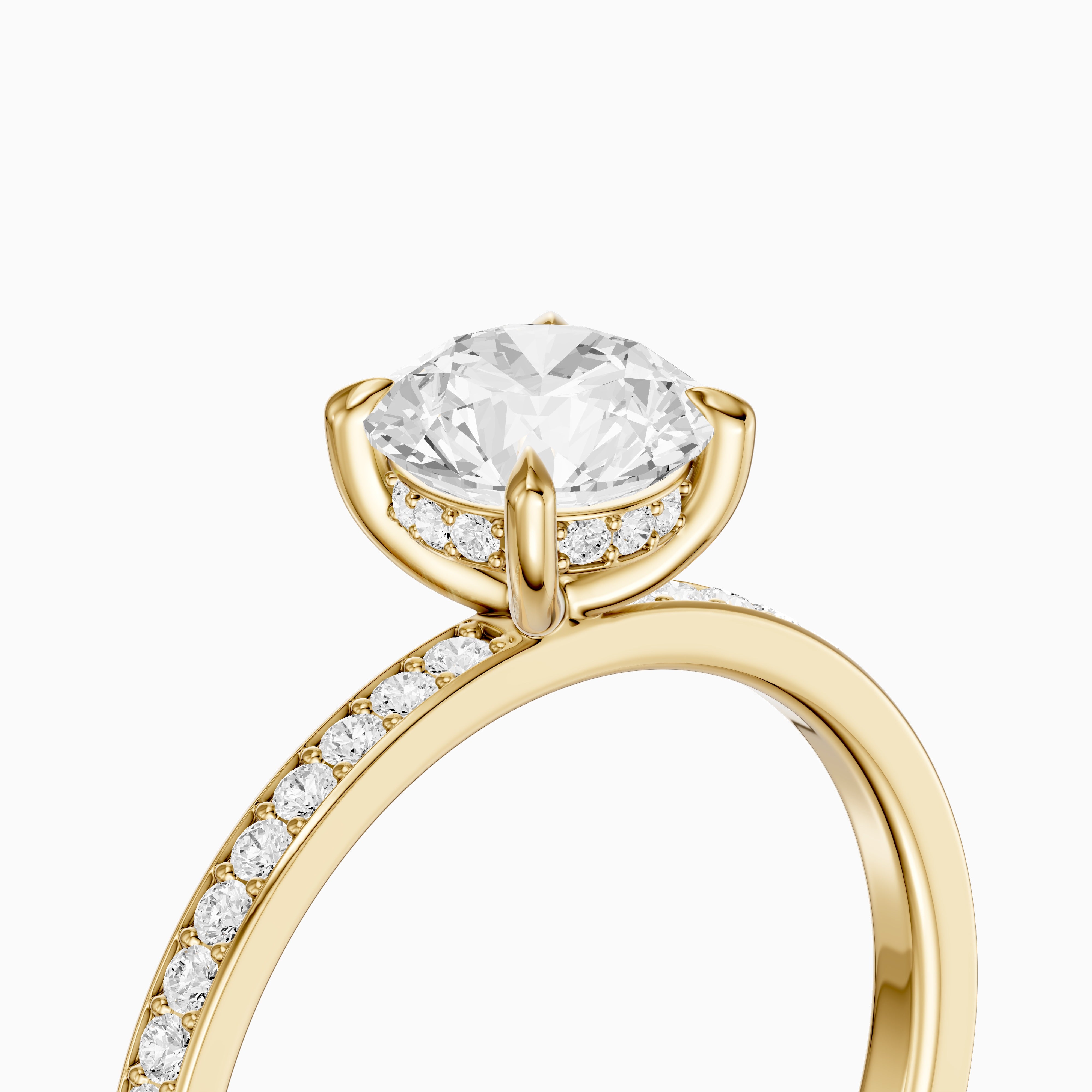 Mariel Round Cut Hidden Halo Channel Set Moissanite Diamond Ring