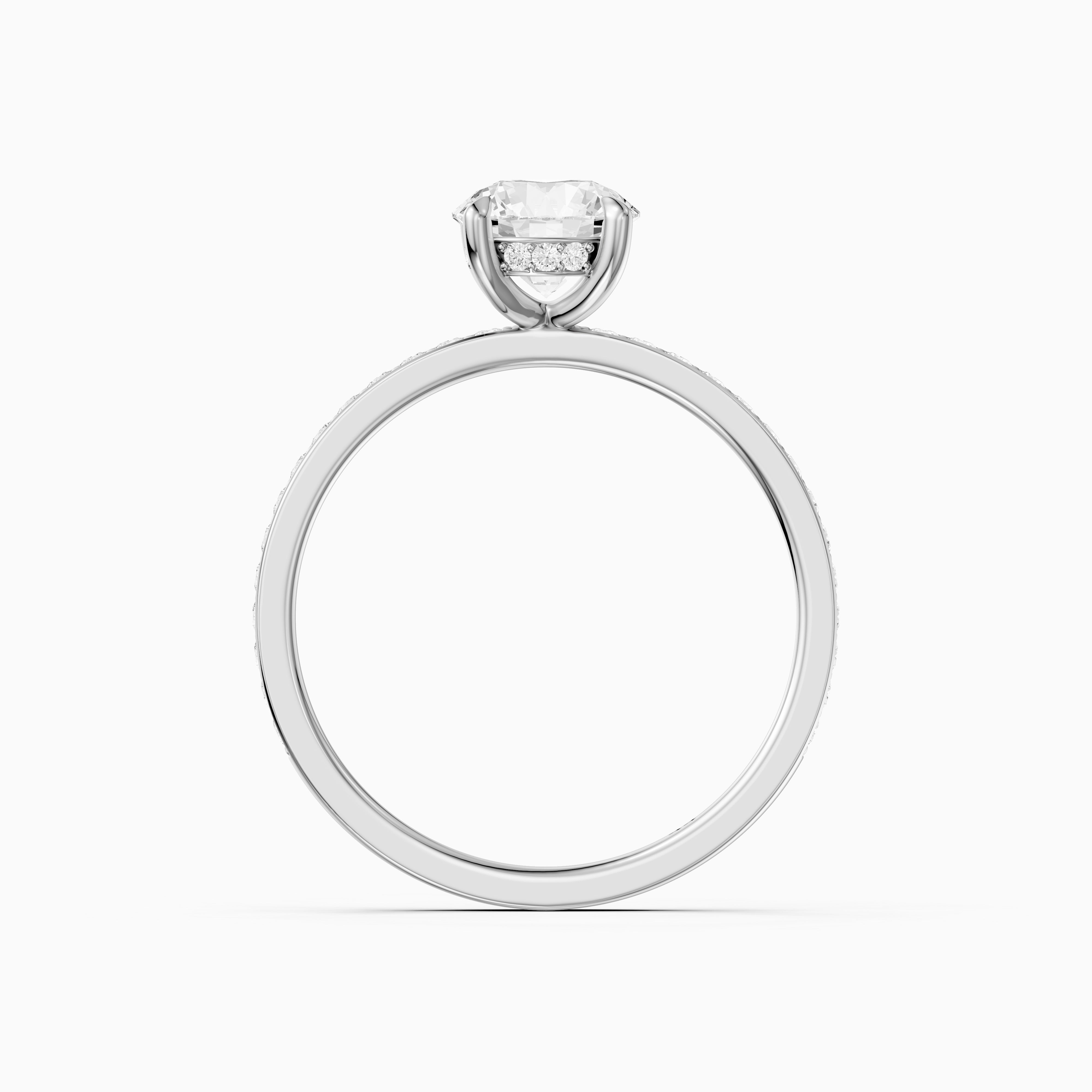 Mariel Round Cut Hidden Halo Channel Set Moissanite Diamond Ring