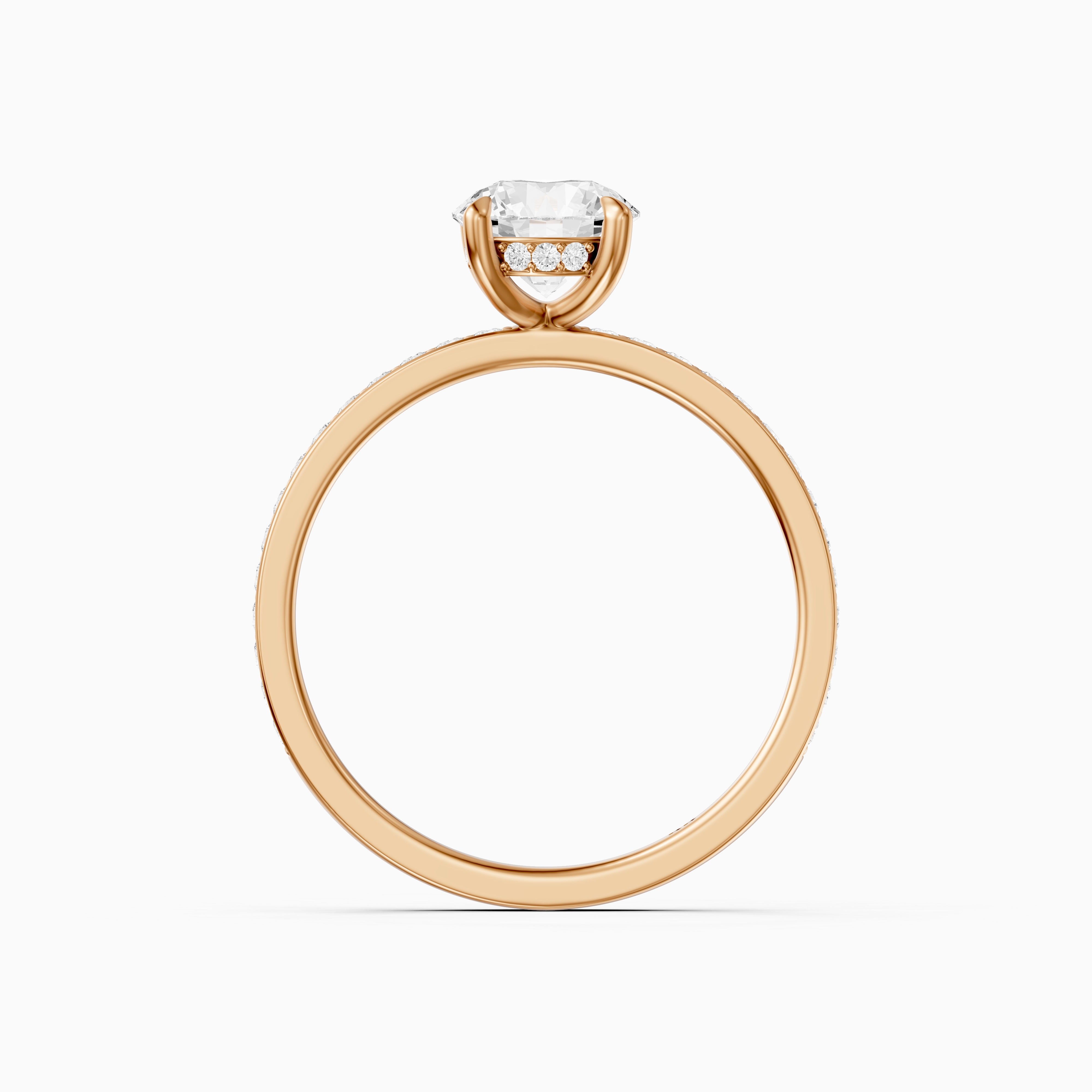 Mariel Round Cut Hidden Halo Channel Set Moissanite Diamond Ring