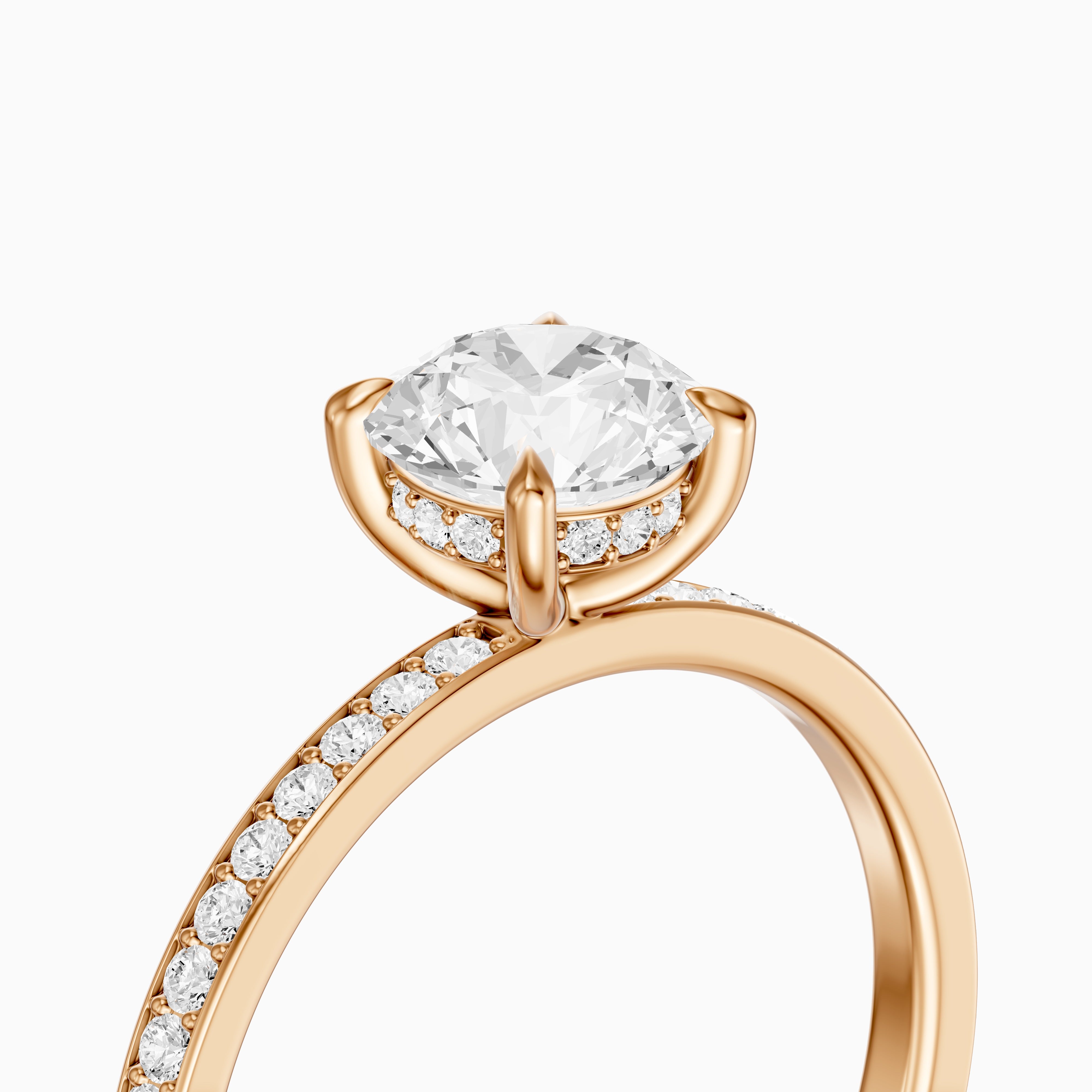 Mariel Round Cut Hidden Halo Channel Set Moissanite Diamond Ring