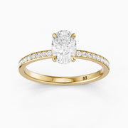 Maliya Oval Cut Hidden Halo Channel Set Moissanite Diamond Ring