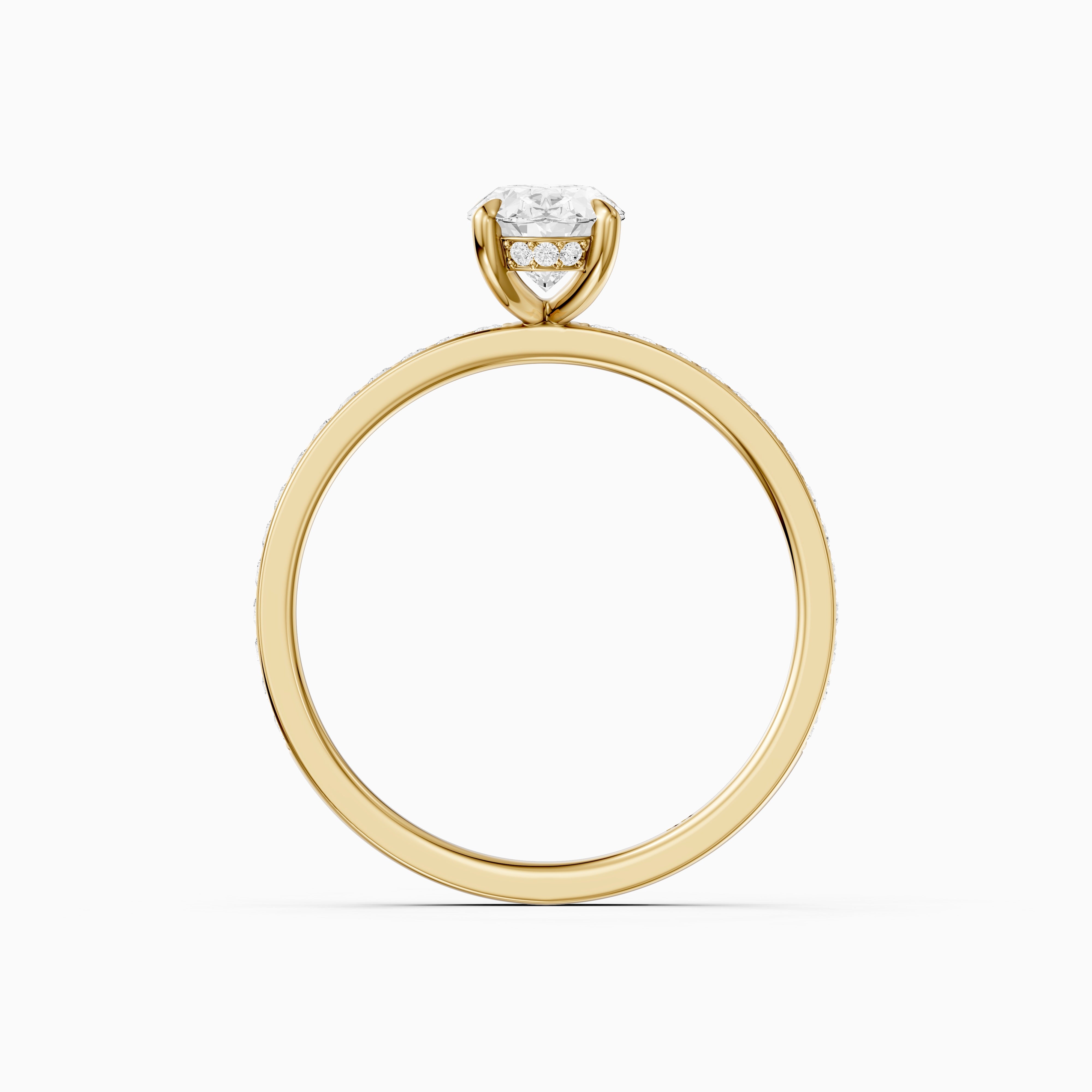 Maliya Oval Cut Hidden Halo Channel Set Lab Grown Diamond Ring