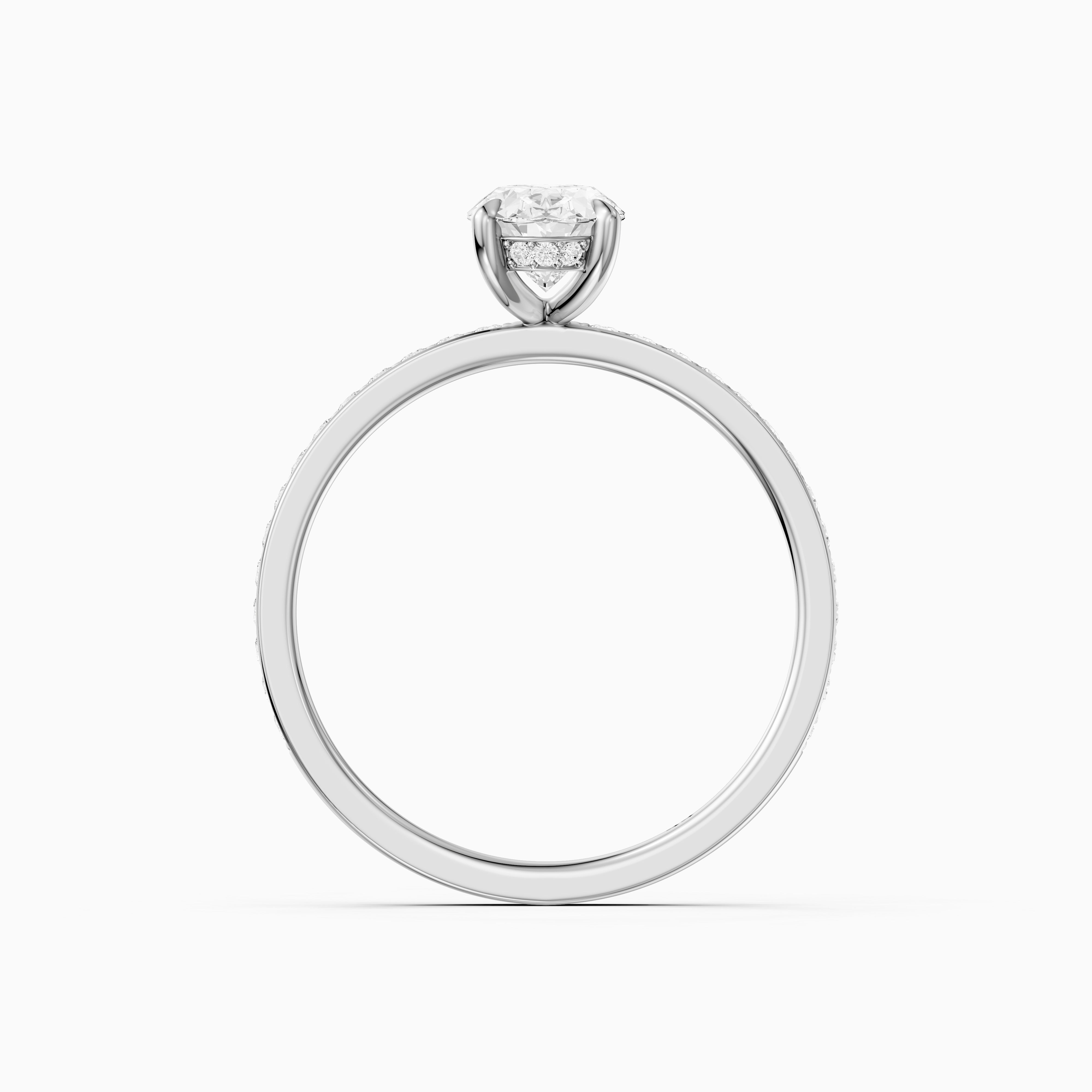 Maliya Oval Cut Hidden Halo Channel Set Lab Grown Diamond Ring