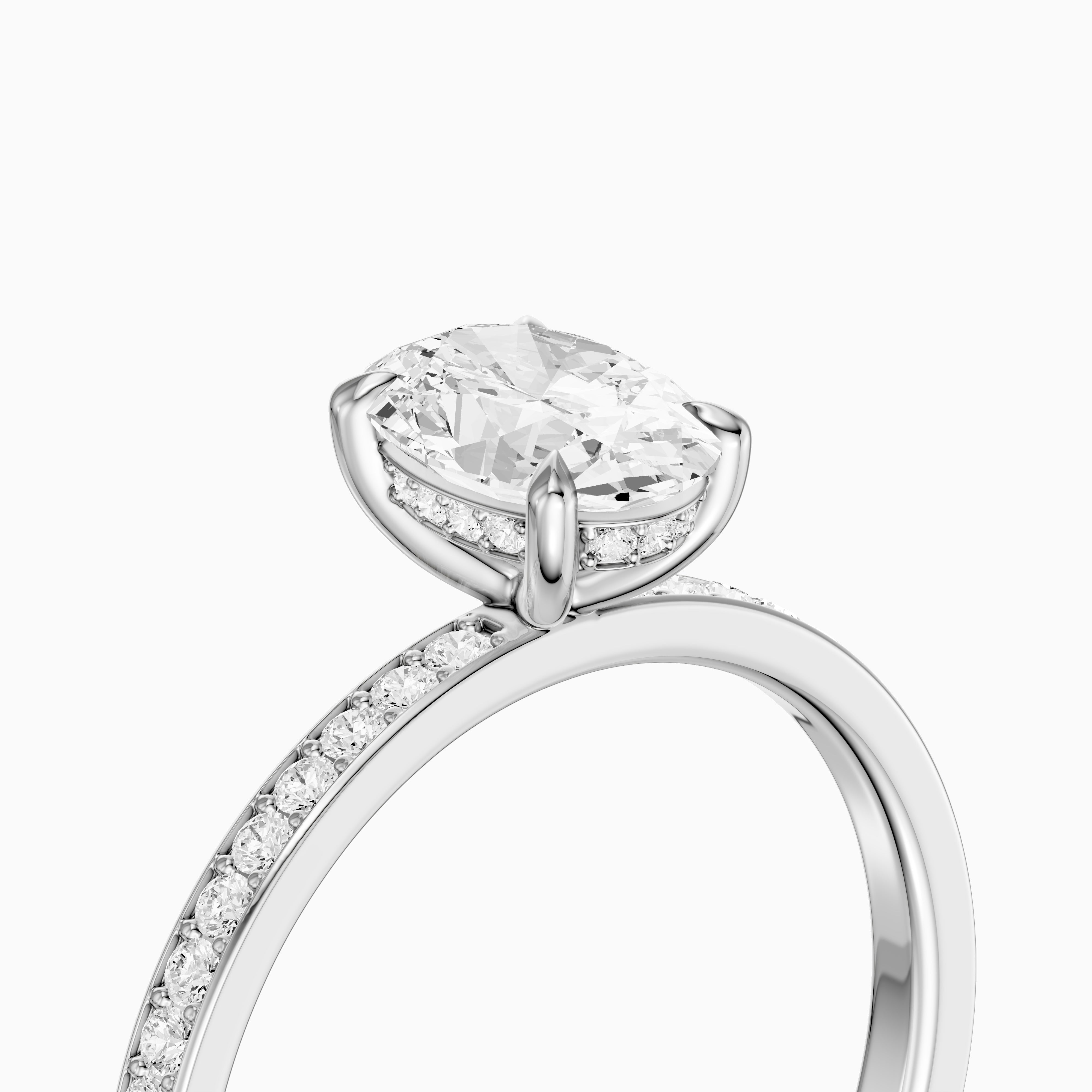 Maliya Oval Cut Hidden Halo Channel Set Lab Grown Diamond Ring