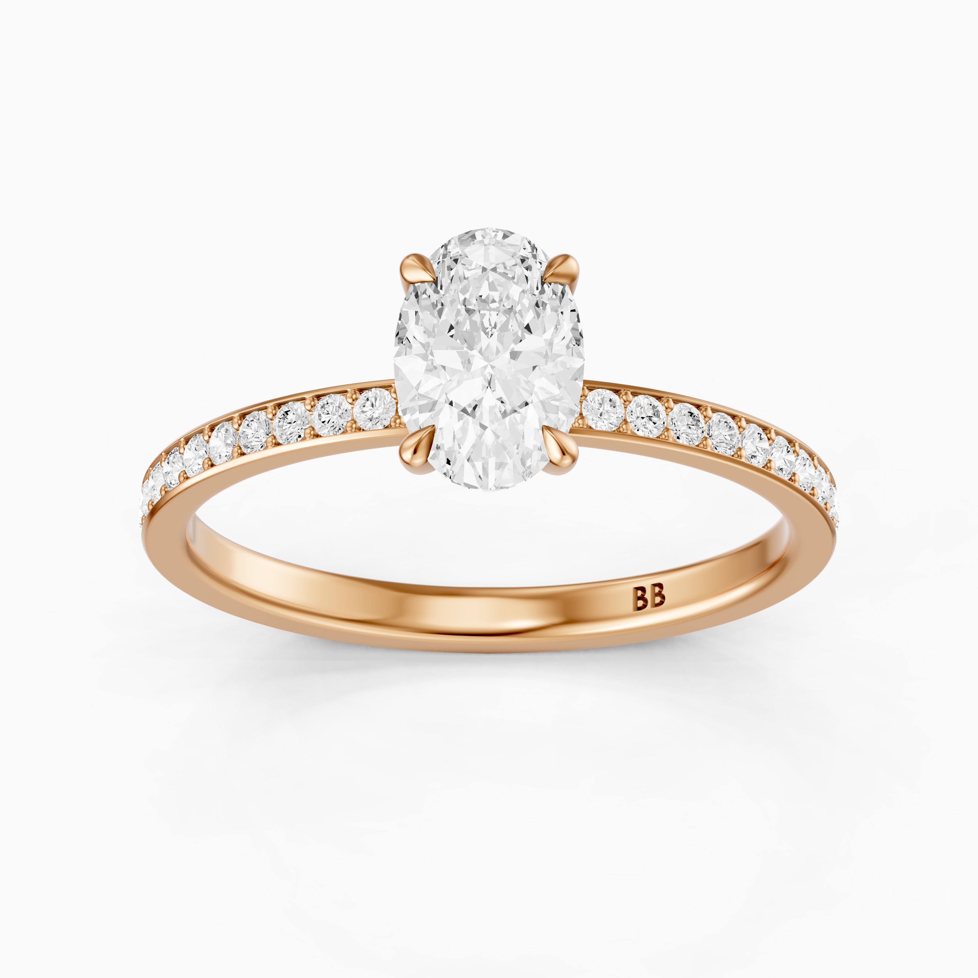 Maliya Oval Cut Hidden Halo Channel Set Lab Grown Diamond Ring