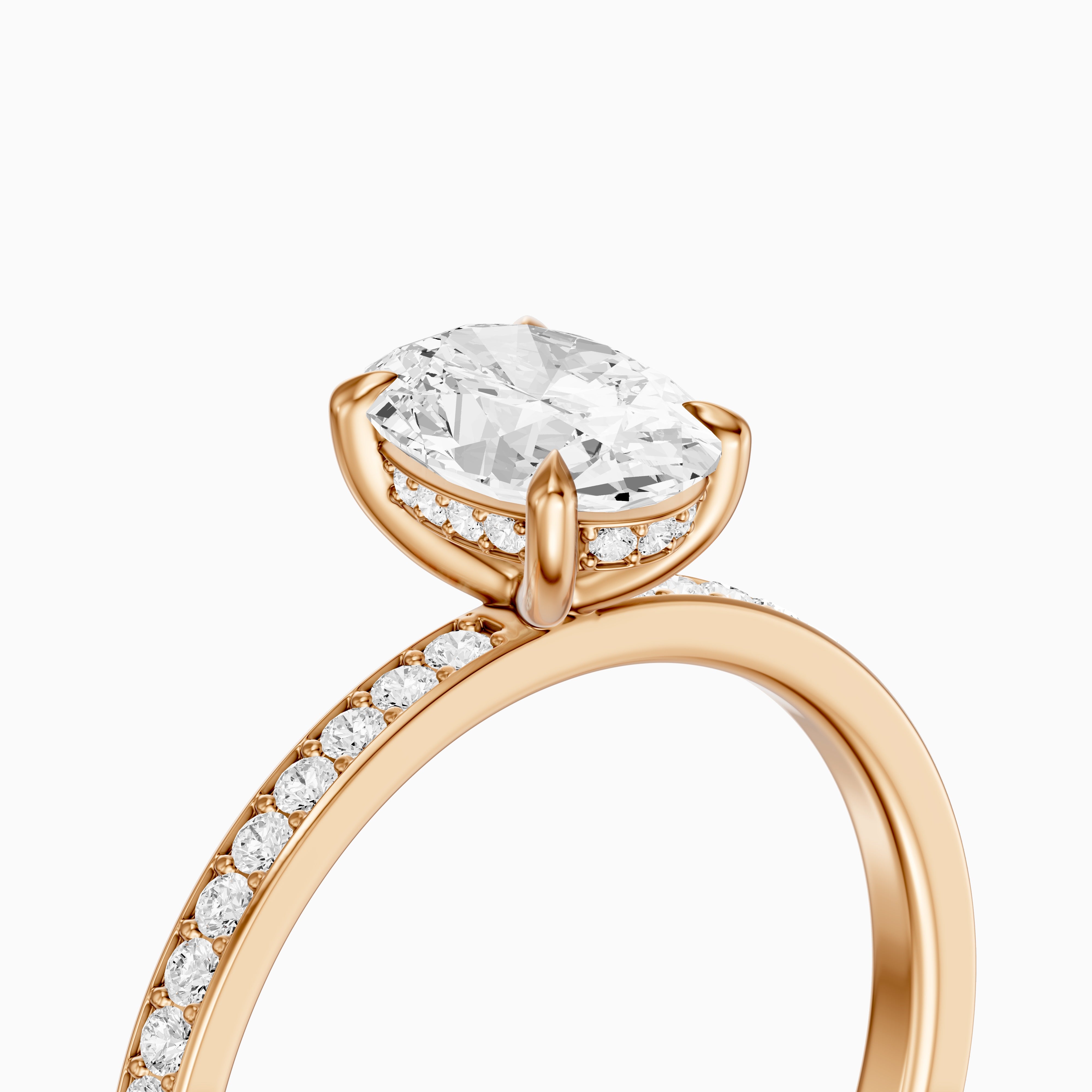 Maliya Oval Cut Hidden Halo Channel Set Lab Grown Diamond Ring