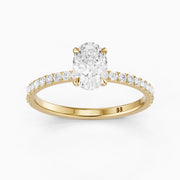 Karrisa Oval Cut Hidden Halo Pave Lab Grown Diamond Ring