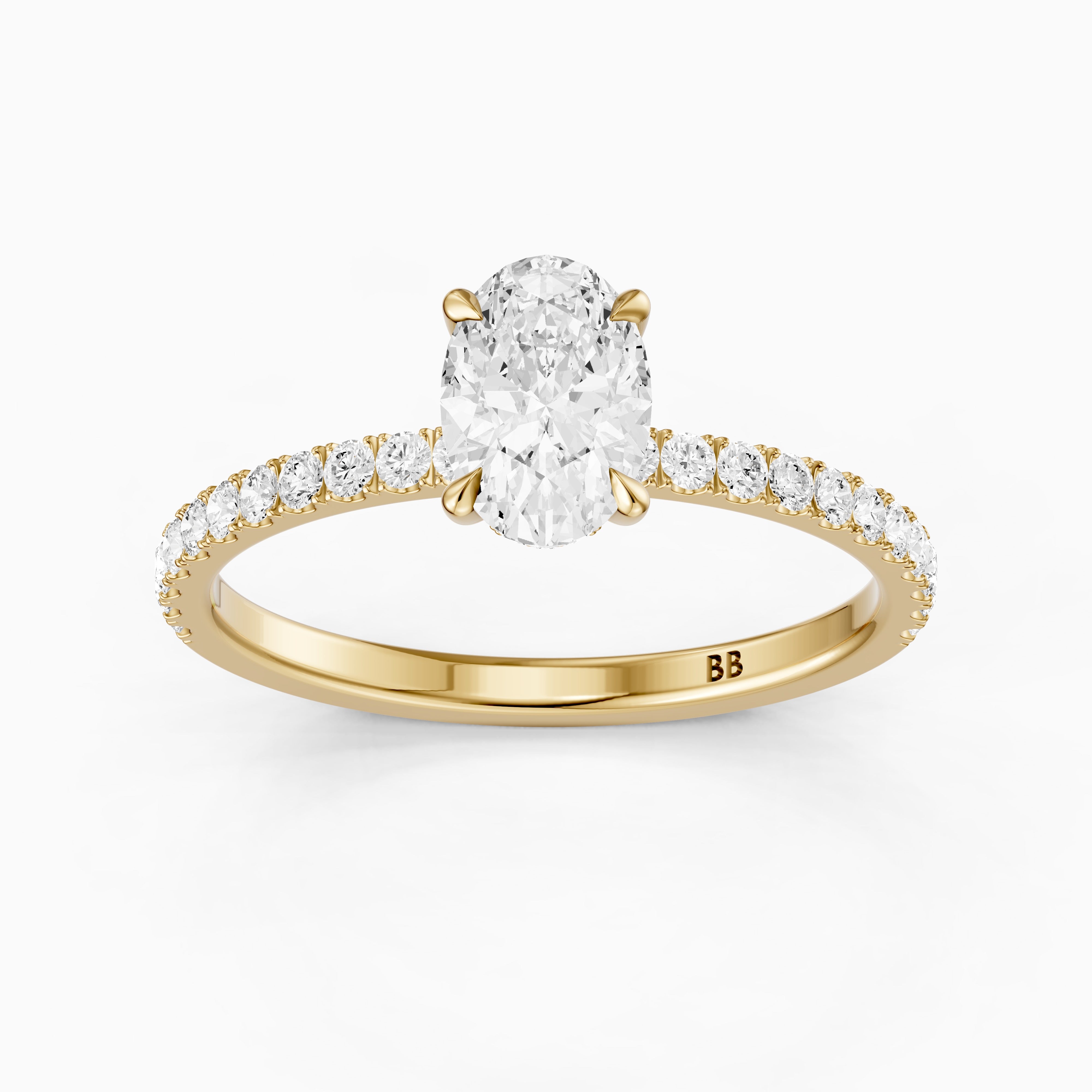 Karrisa Oval Cut Hidden Halo Pave Lab Grown Diamond Ring