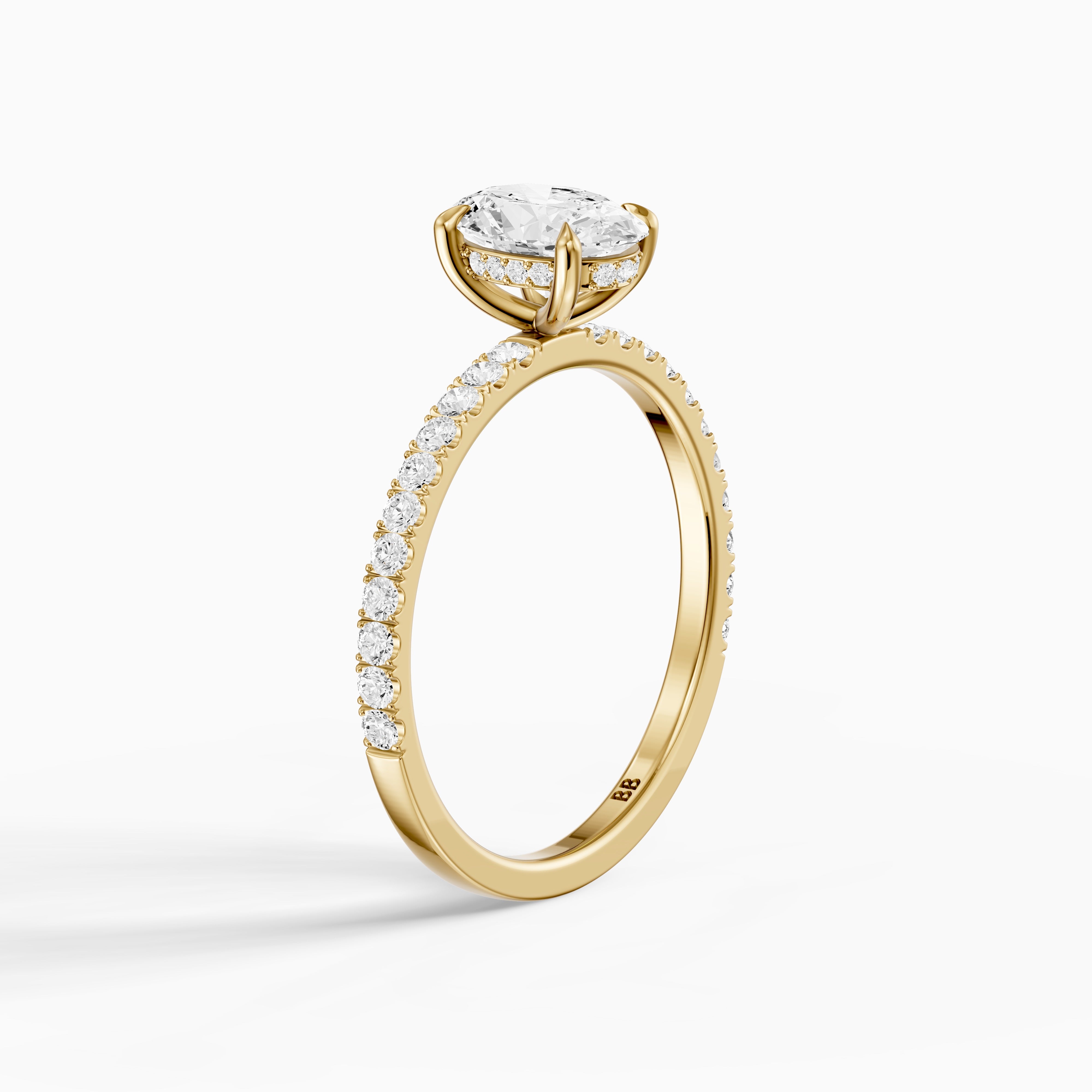 Karrisa Oval Cut Hidden Halo Pave Lab Grown Diamond Ring