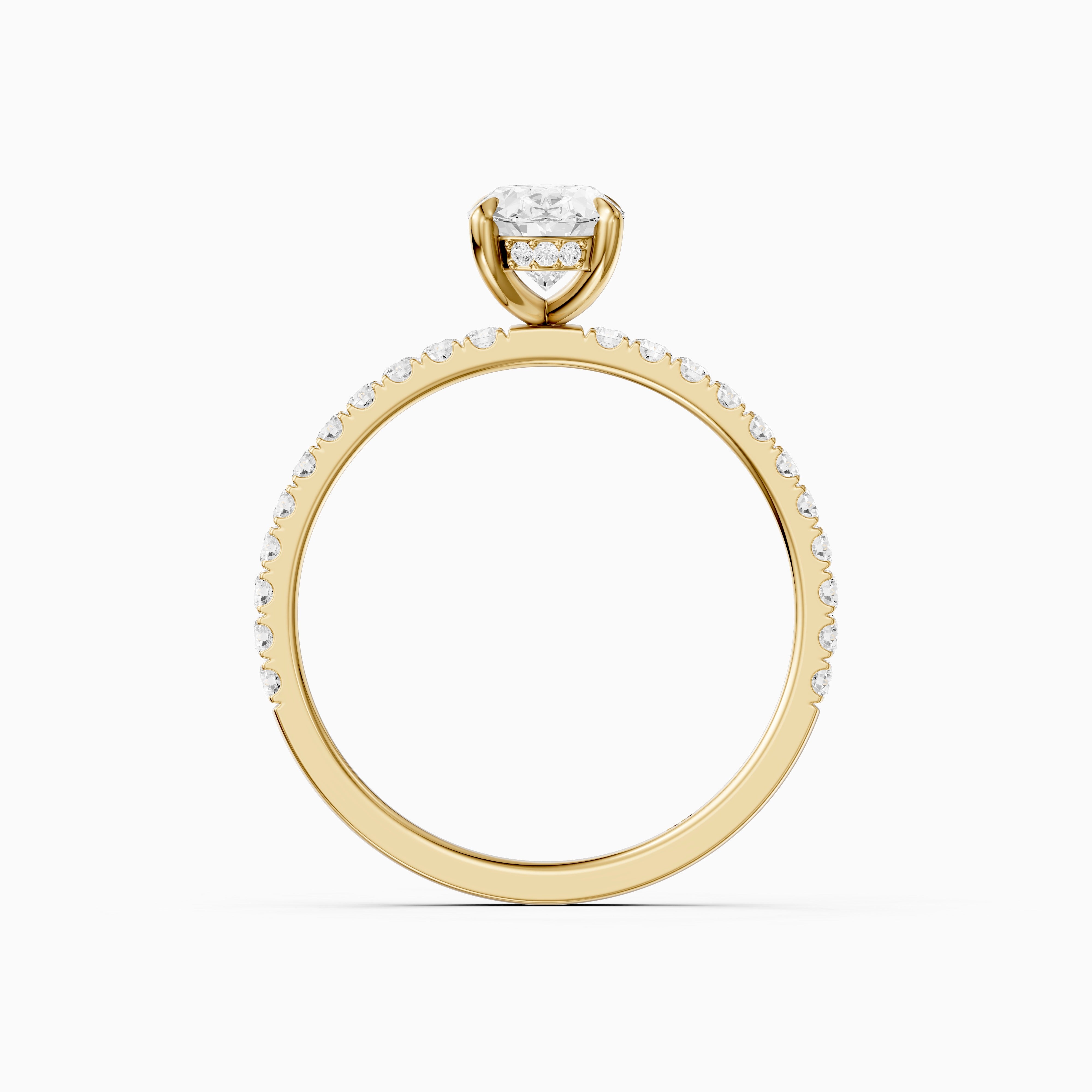 Karrisa Oval Cut Hidden Halo Pave Moissanite Diamond Ring