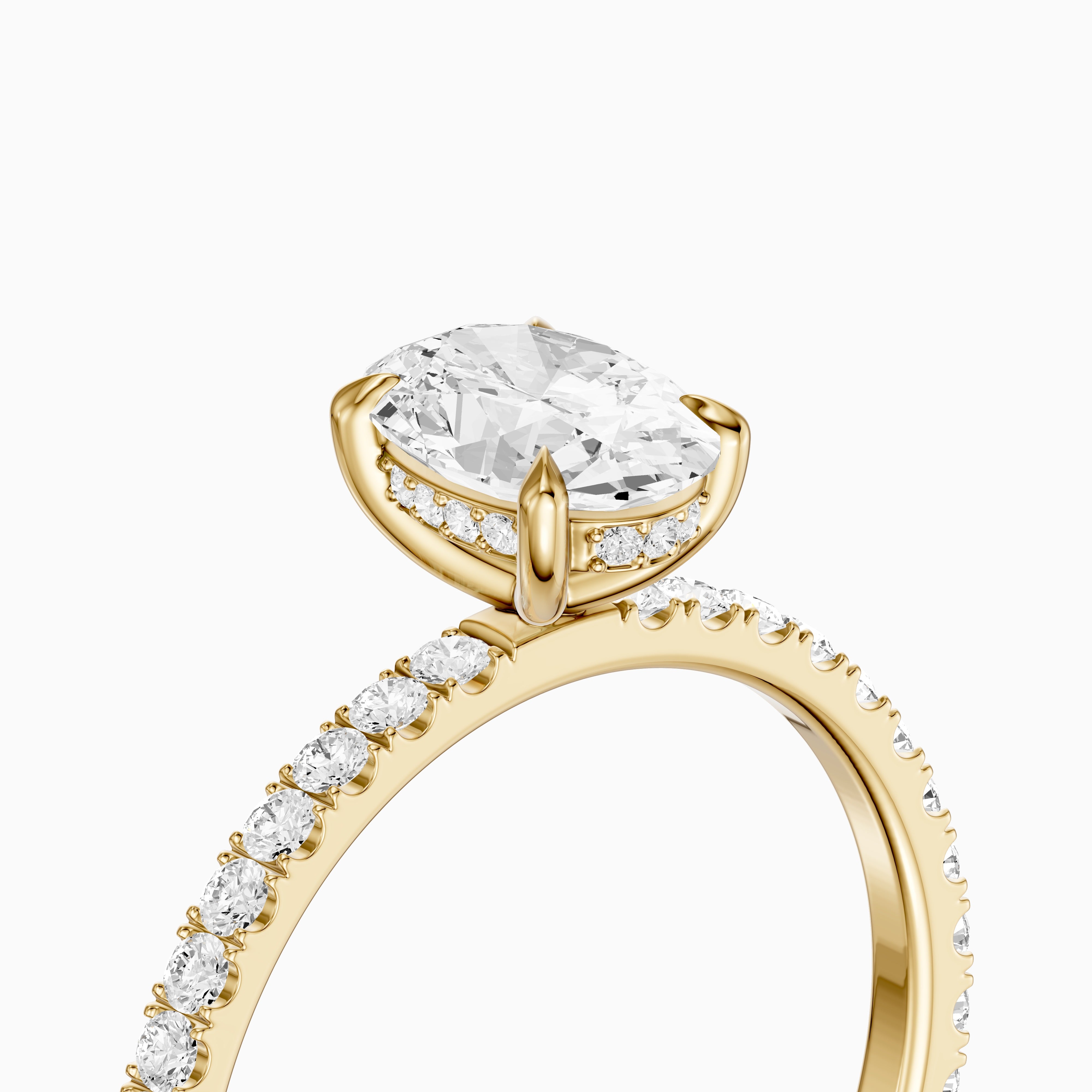 Karrisa Oval Cut Hidden Halo Pave Moissanite Diamond Ring