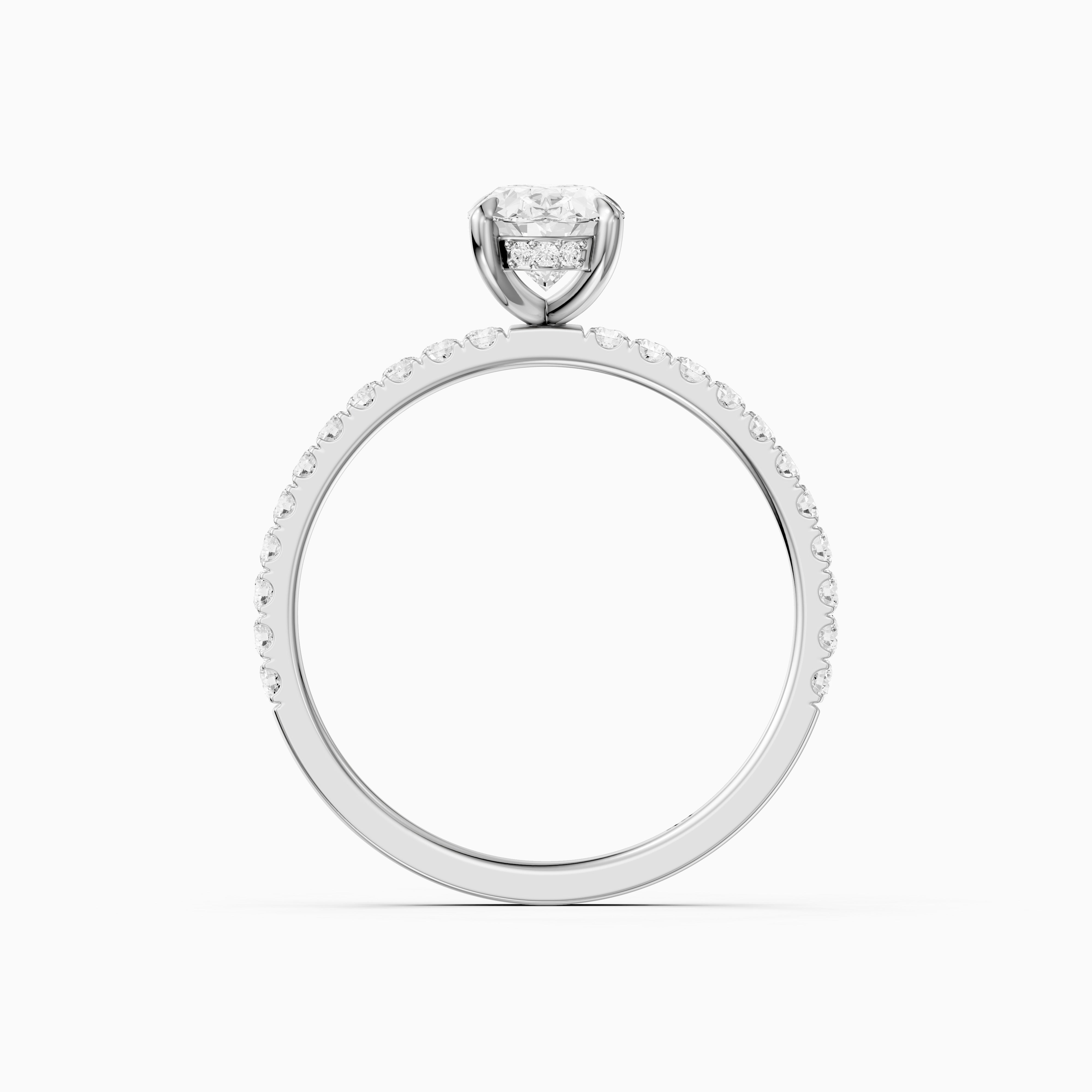 Karrisa Oval Cut Hidden Halo Pave Moissanite Diamond Ring