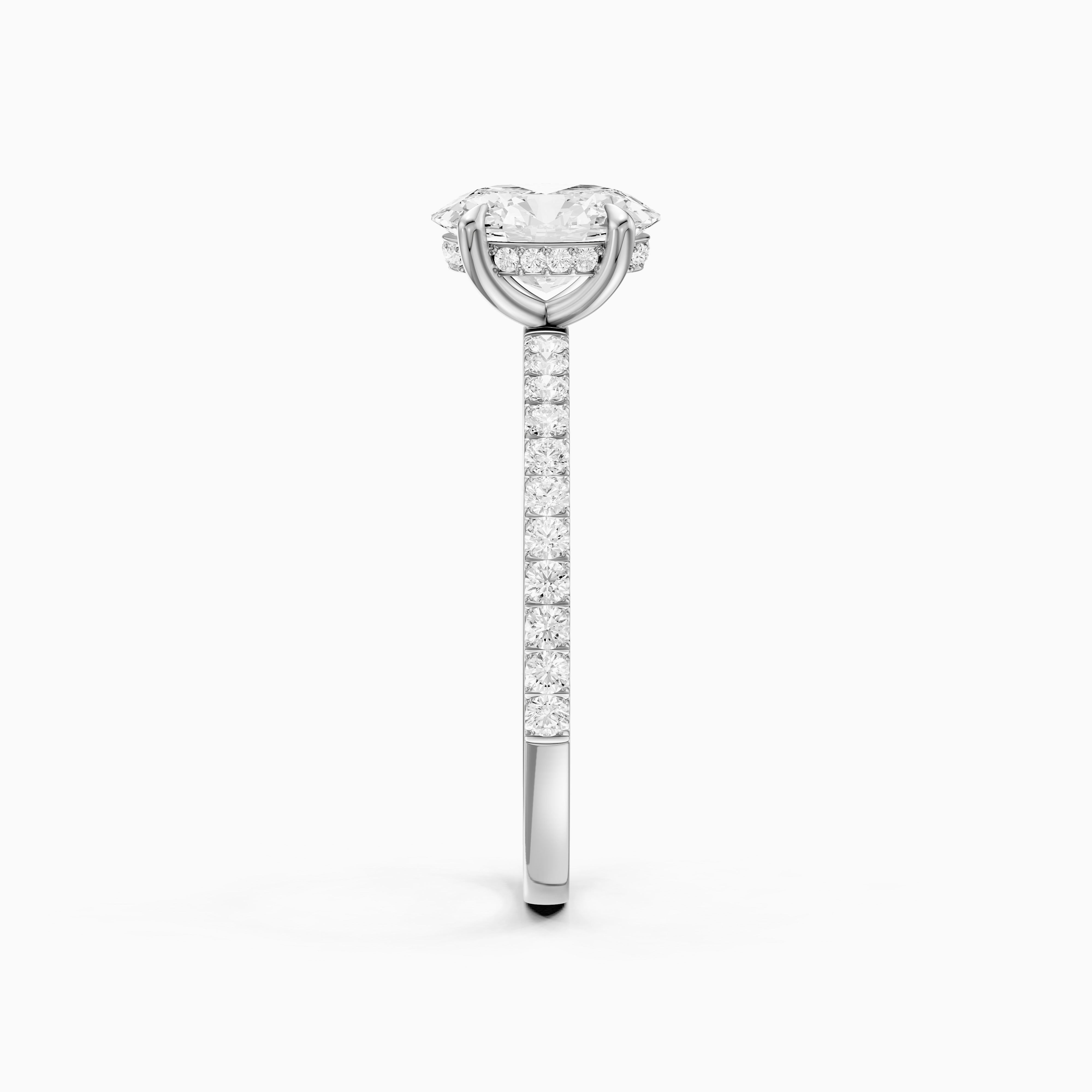 Karrisa Oval Cut Hidden Halo Pave Moissanite Diamond Ring