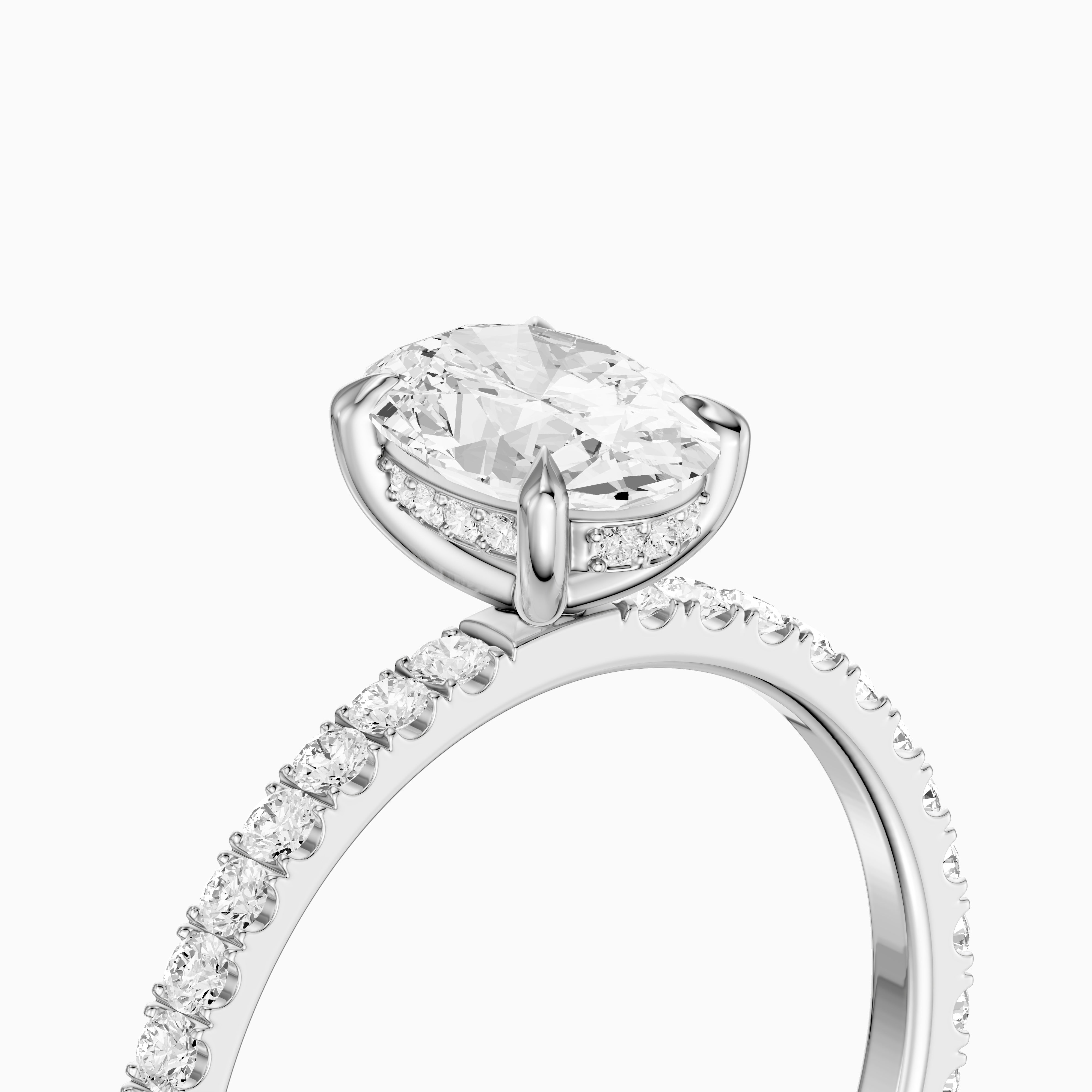 Karrisa Oval Cut Hidden Halo Pave Moissanite Diamond Ring