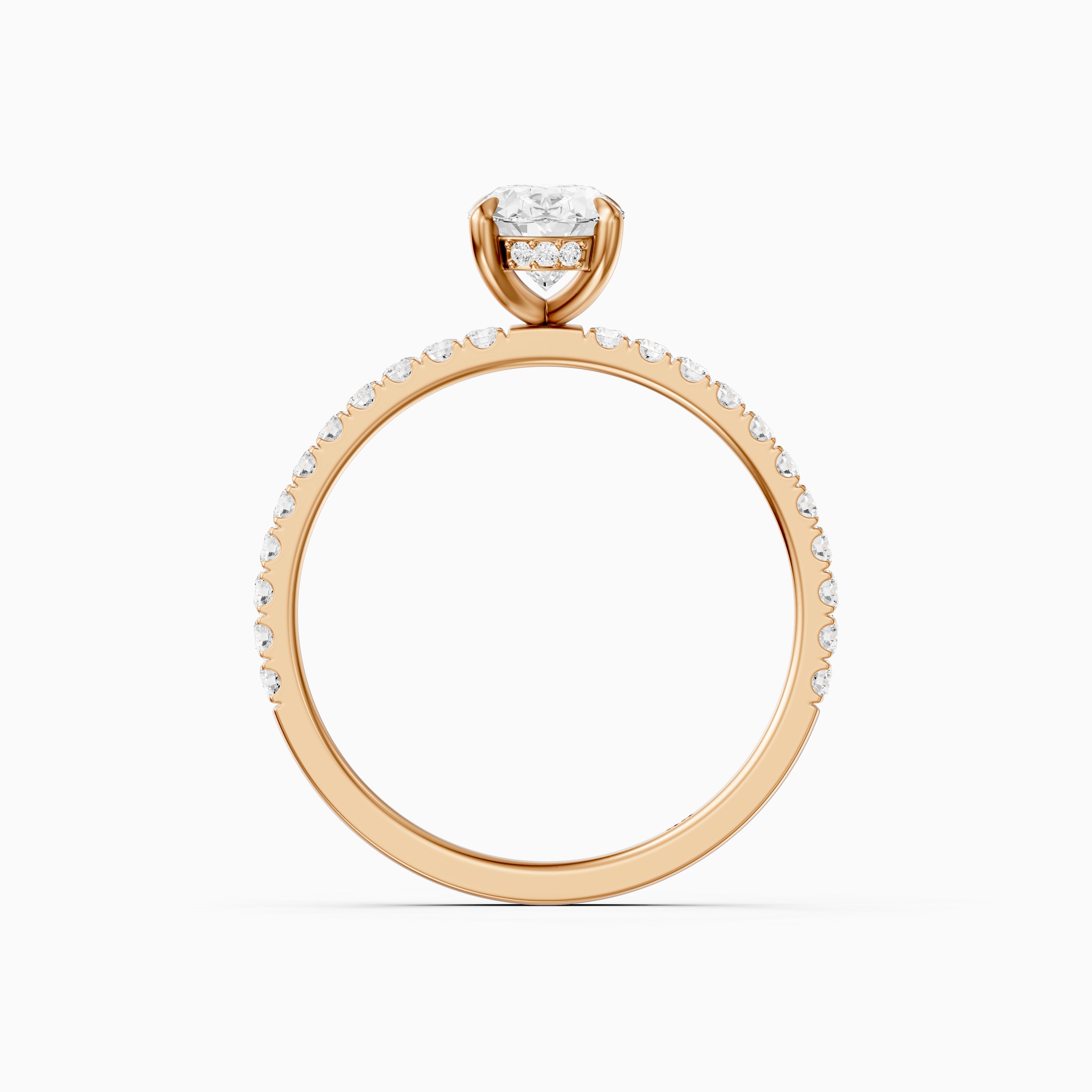 Karrisa Oval Cut Hidden Halo Pave Moissanite Diamond Ring