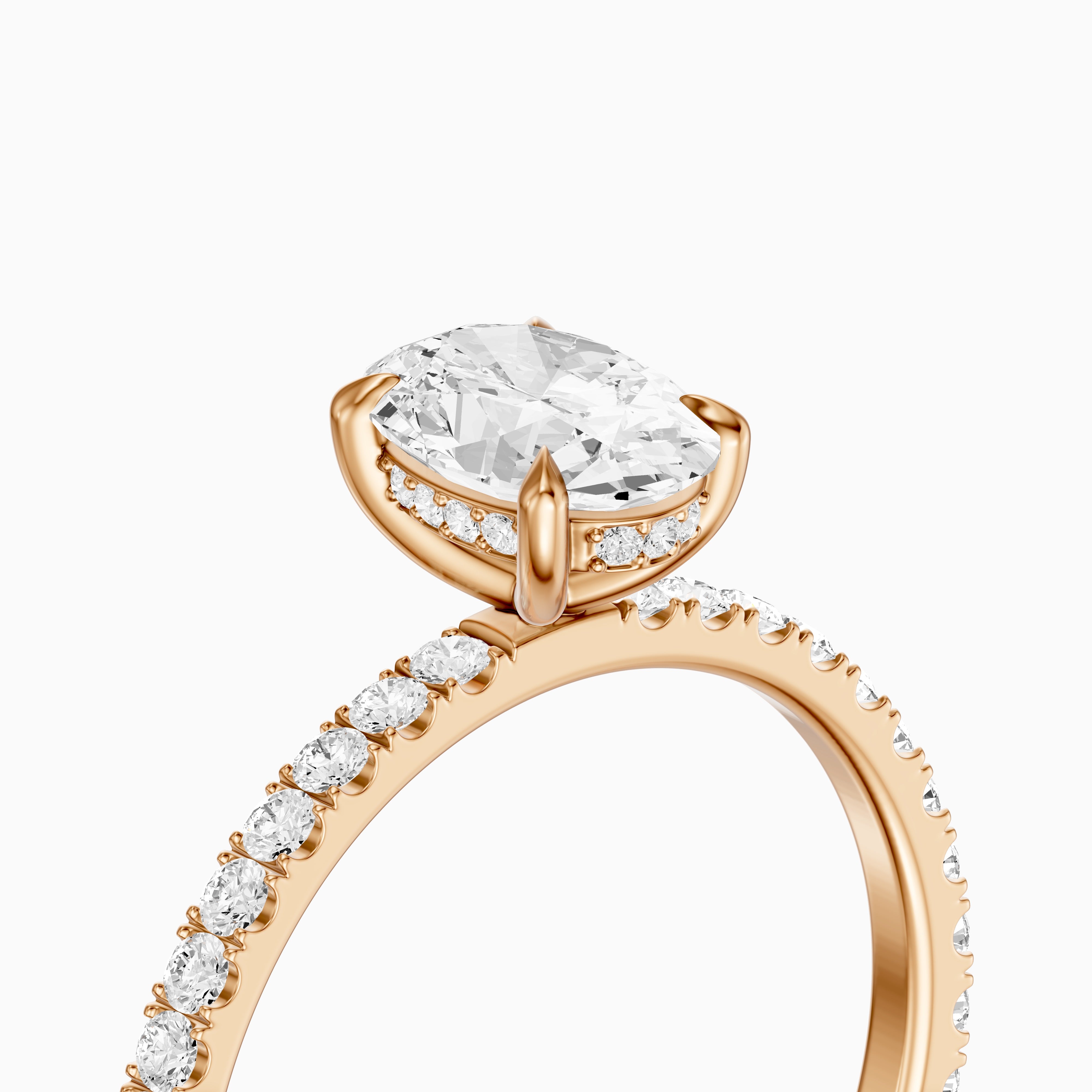 Karrisa Oval Cut Hidden Halo Pave Moissanite Diamond Ring