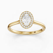 Kenley Oval Cut Halo Cathedral Lab Grown Diamond Ring