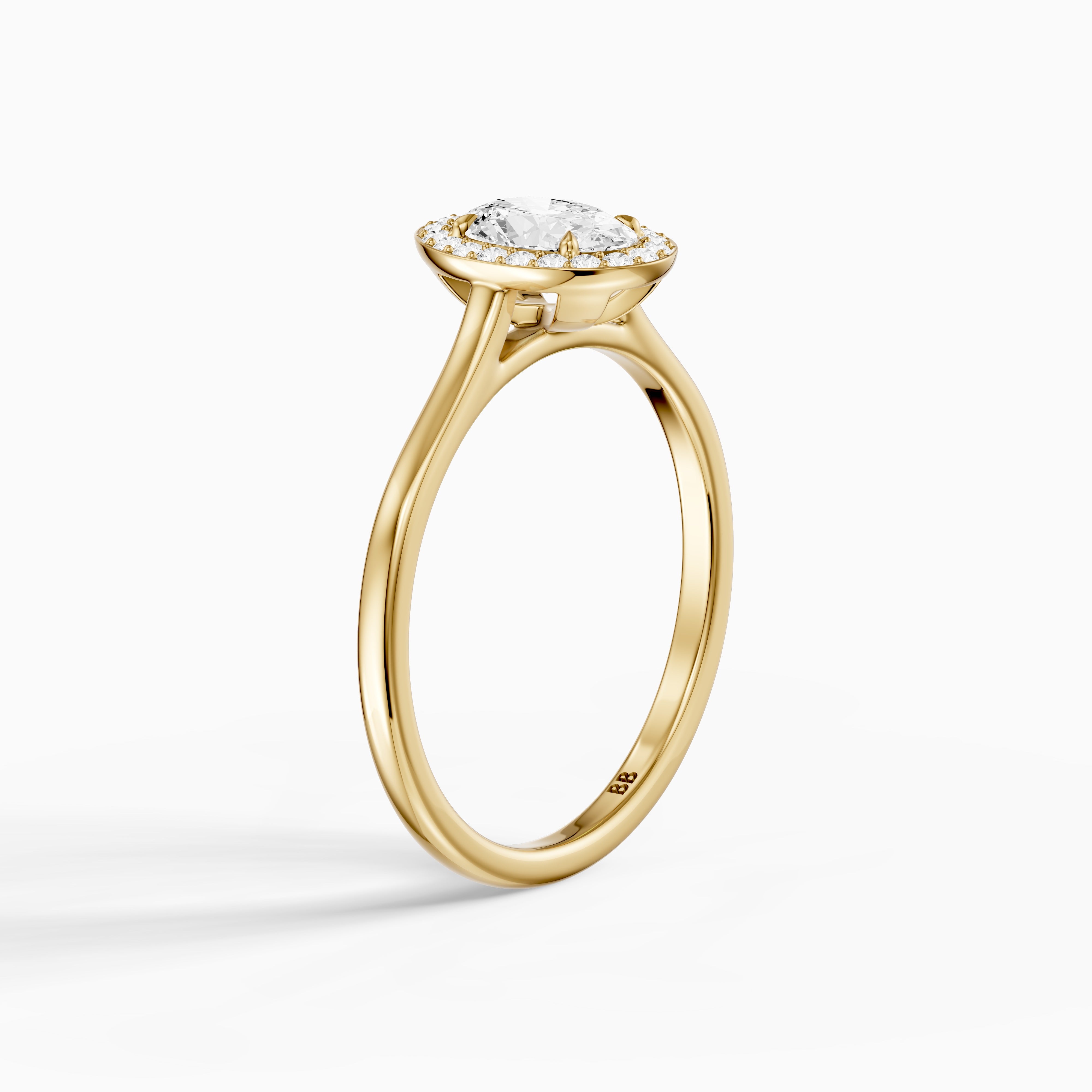 Kenley Oval Cut Halo Cathedral Moissanite Diamond Ring