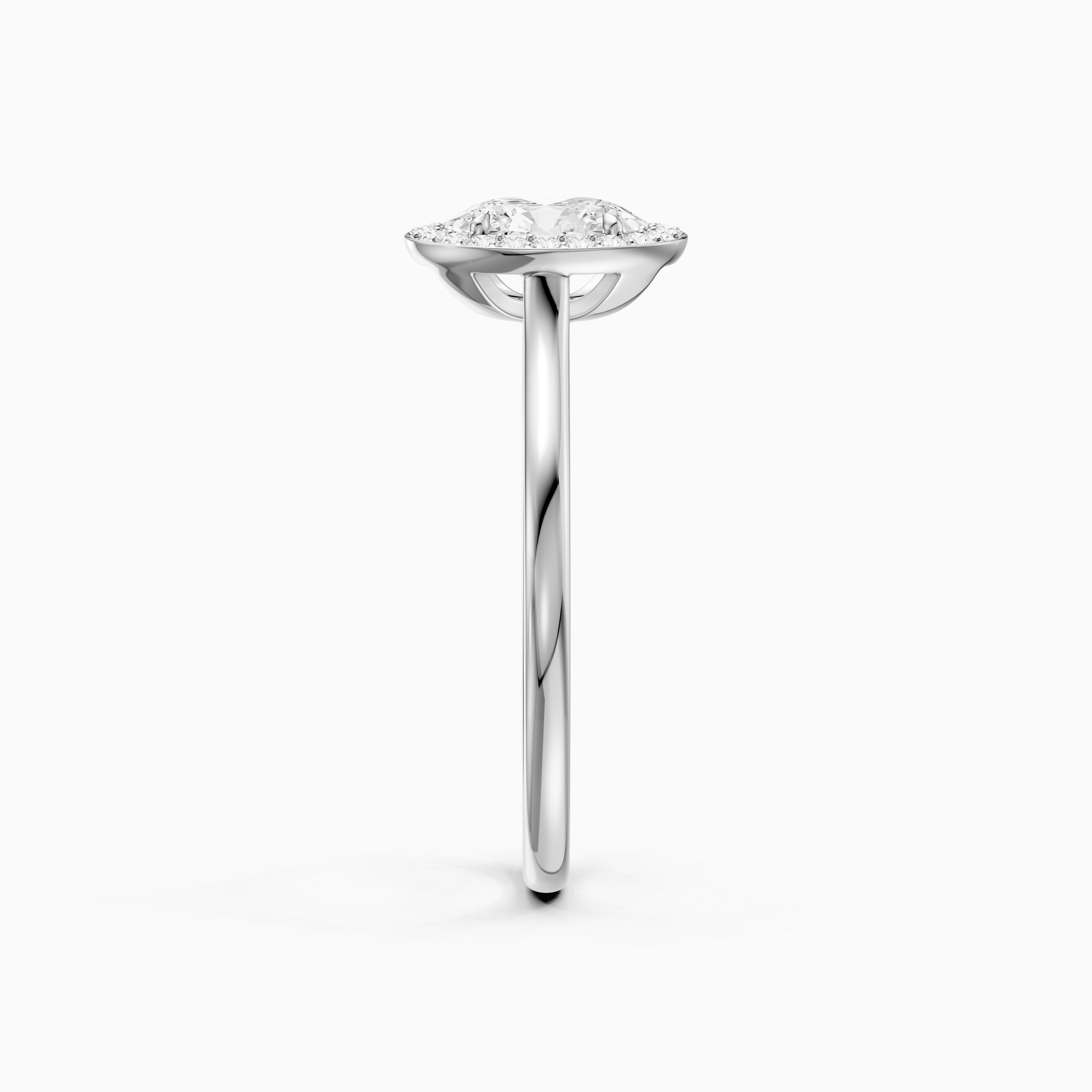 Kenley Oval Cut Halo Cathedral Moissanite Diamond Ring