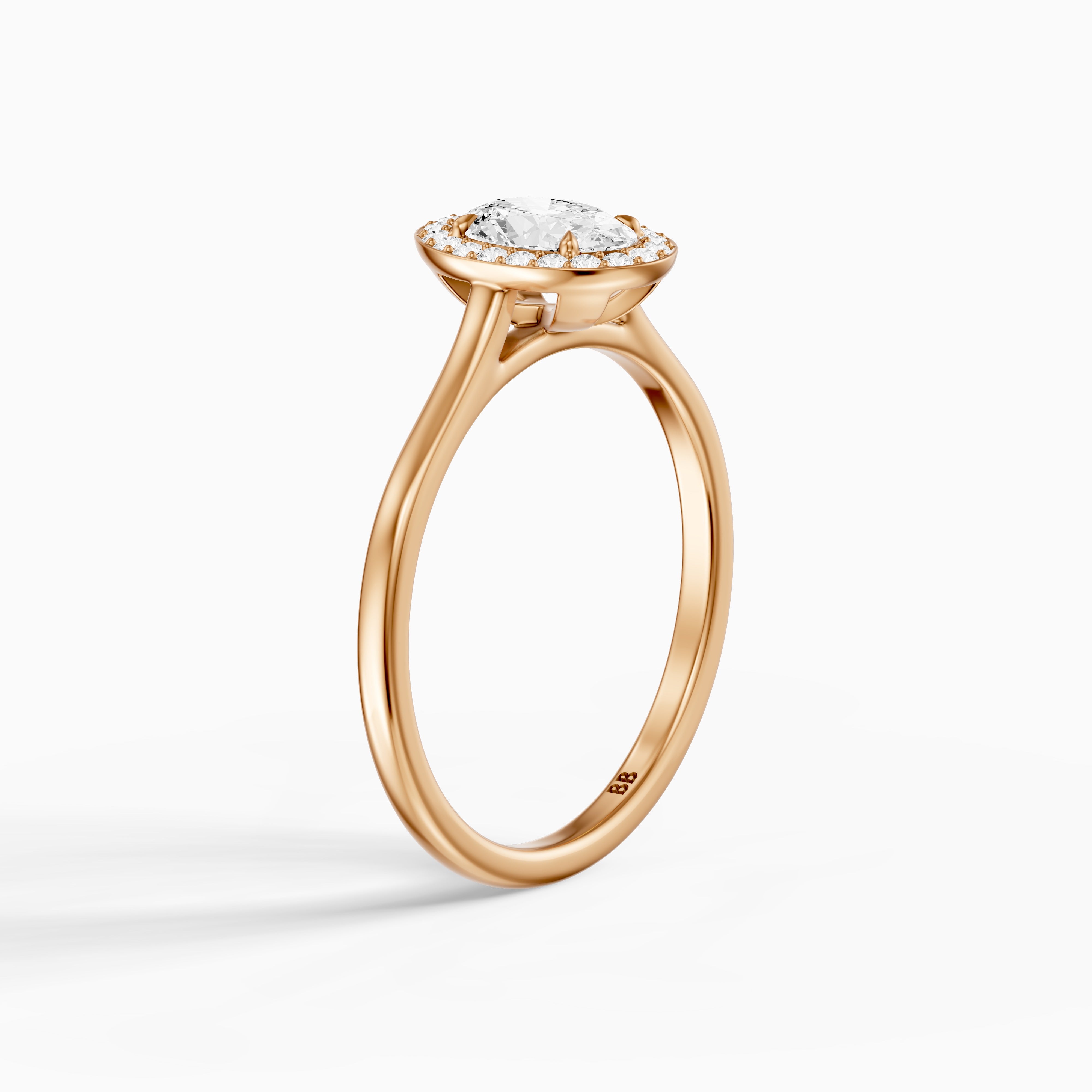 Kenley Oval Cut Halo Cathedral Moissanite Diamond Ring