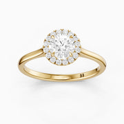 Karina Round Cut Halo Cathedral Style Moissanite Diamond Ring