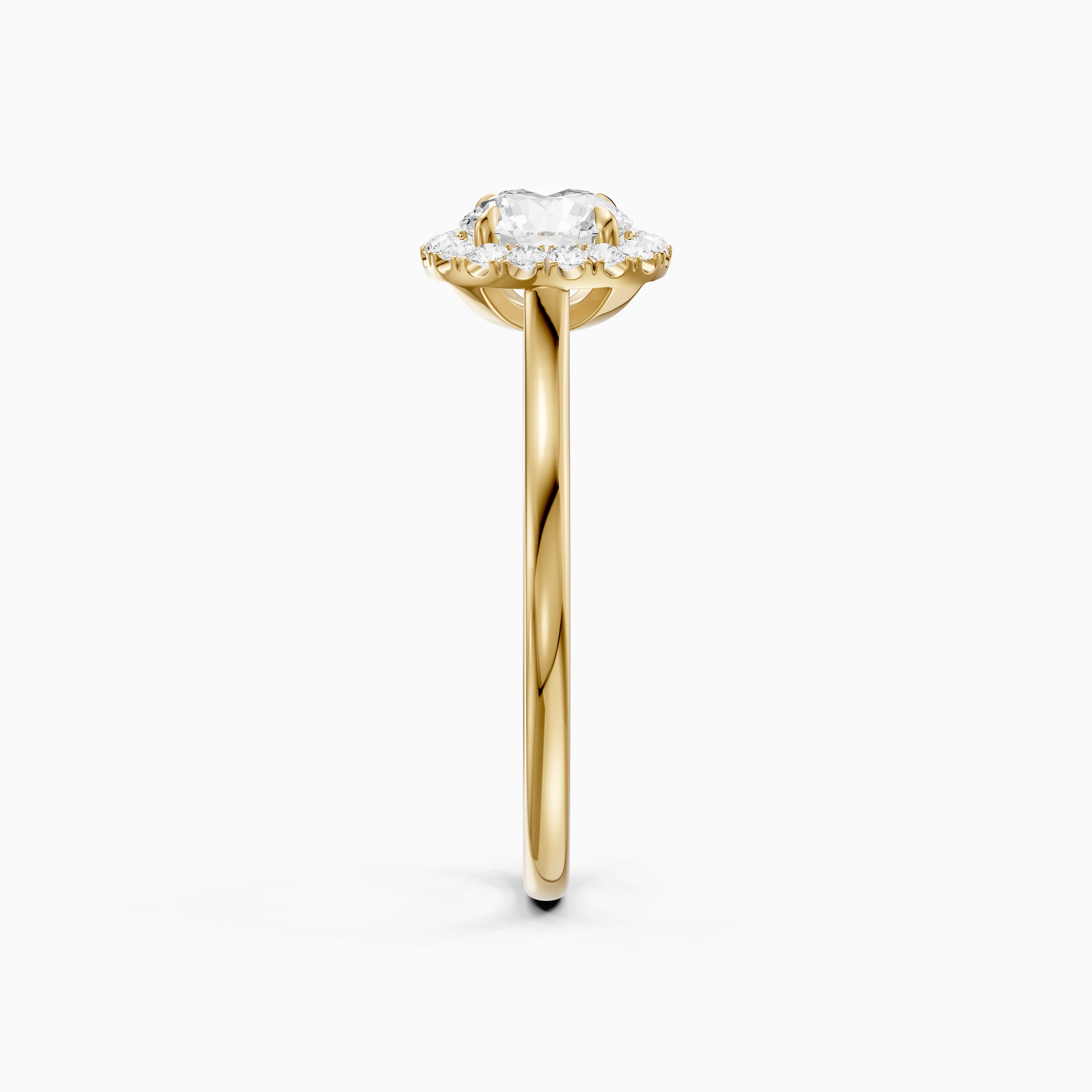 Karina Round Cut Halo Cathedral Style Moissanite Diamond Ring