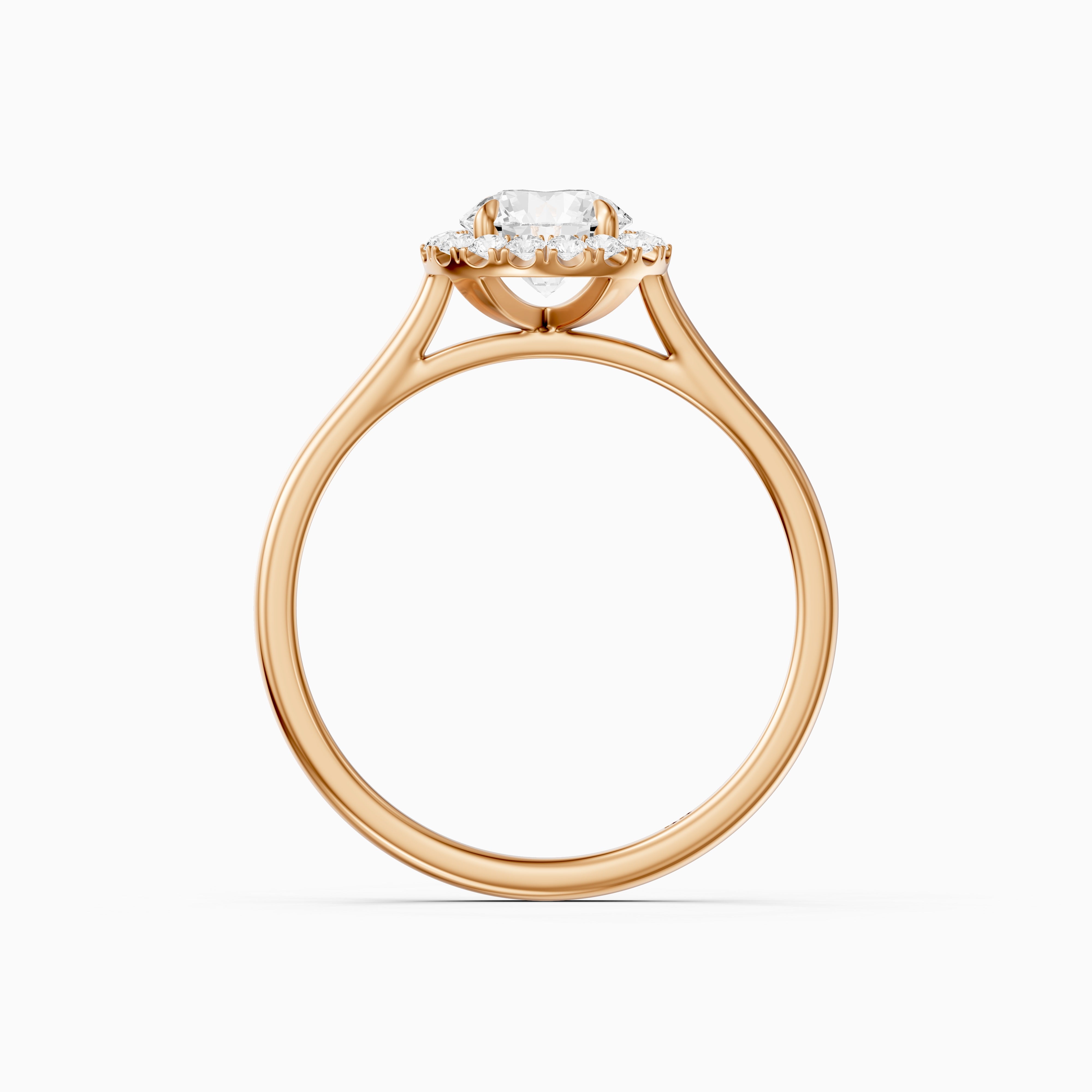 Karina Round Cut Halo Cathedral Style Moissanite Diamond Ring