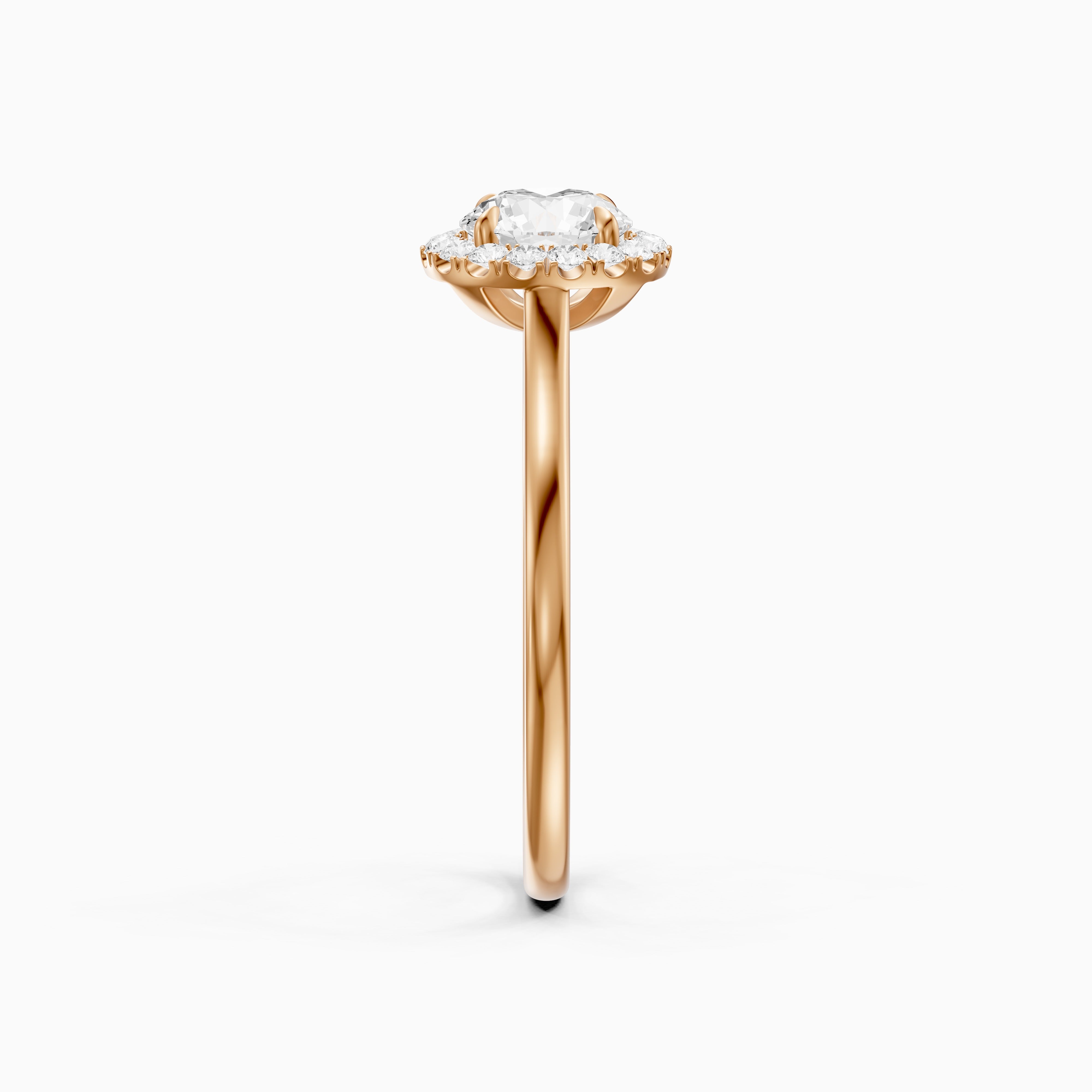 Karina Round Cut Halo Cathedral Style Moissanite Diamond Ring