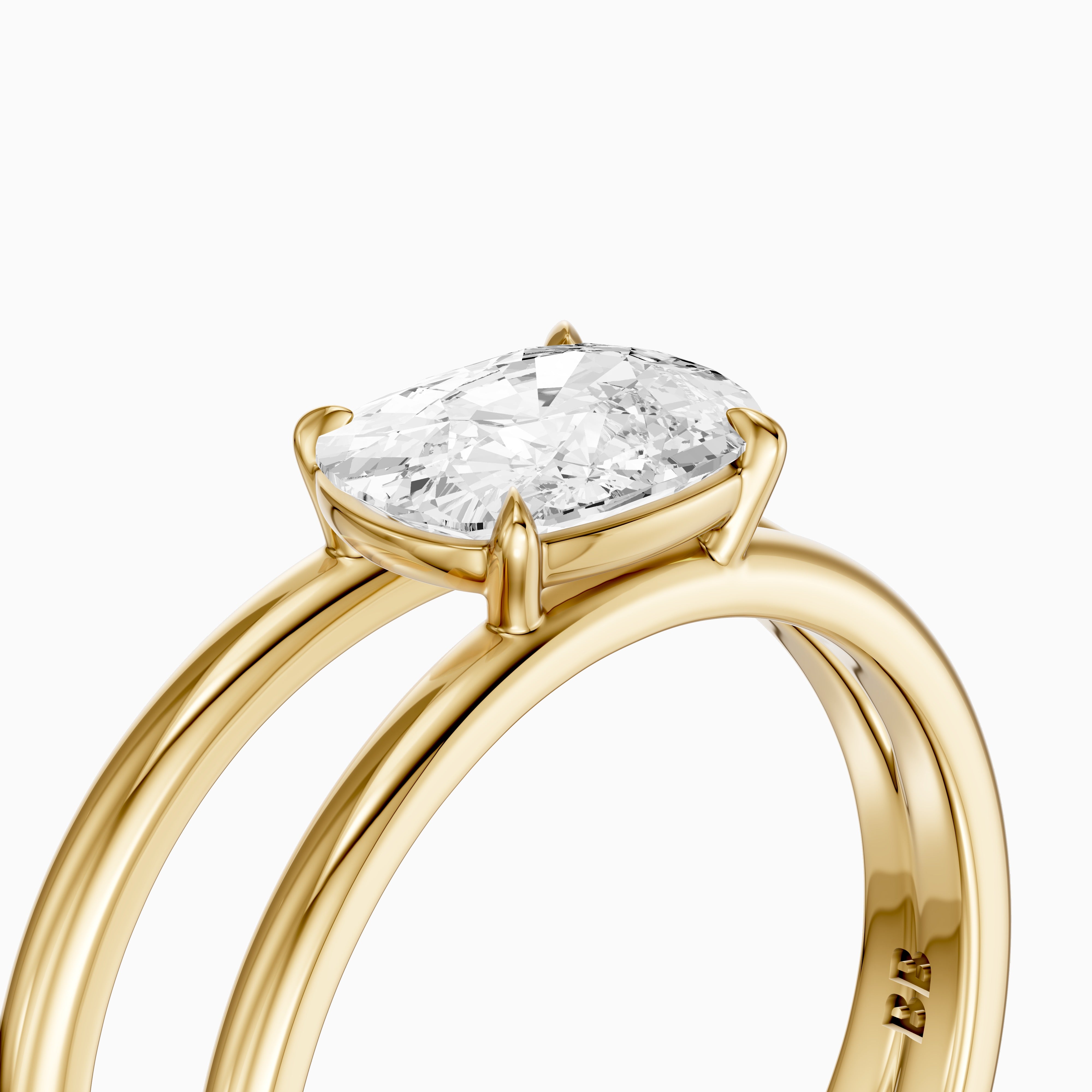 Zara Elongated Cushion Cut Moissanite Diamond Ring with Split Crossover Shank