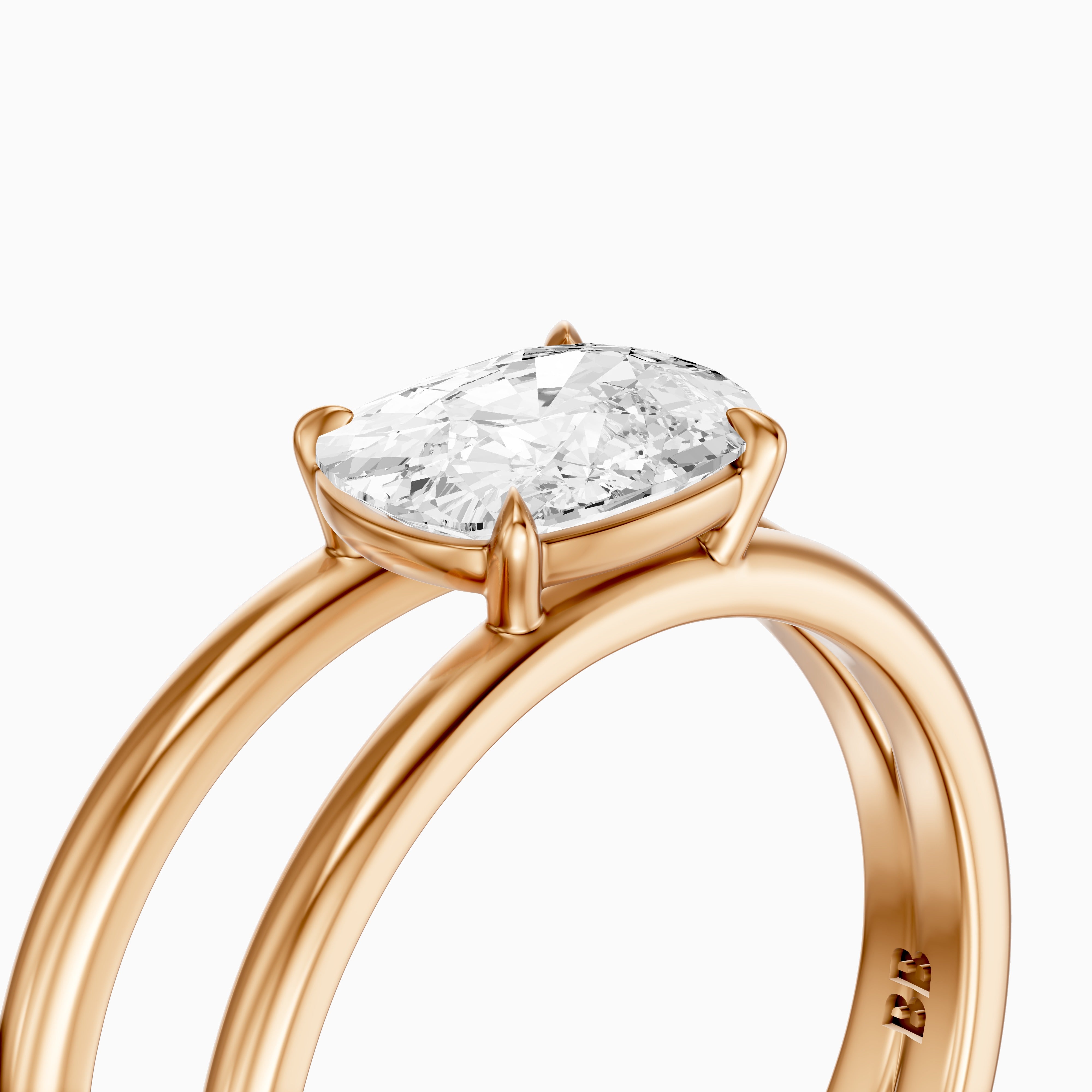 Zara Elongated Cushion Cut Moissanite Diamond Ring with Split Crossover Shank