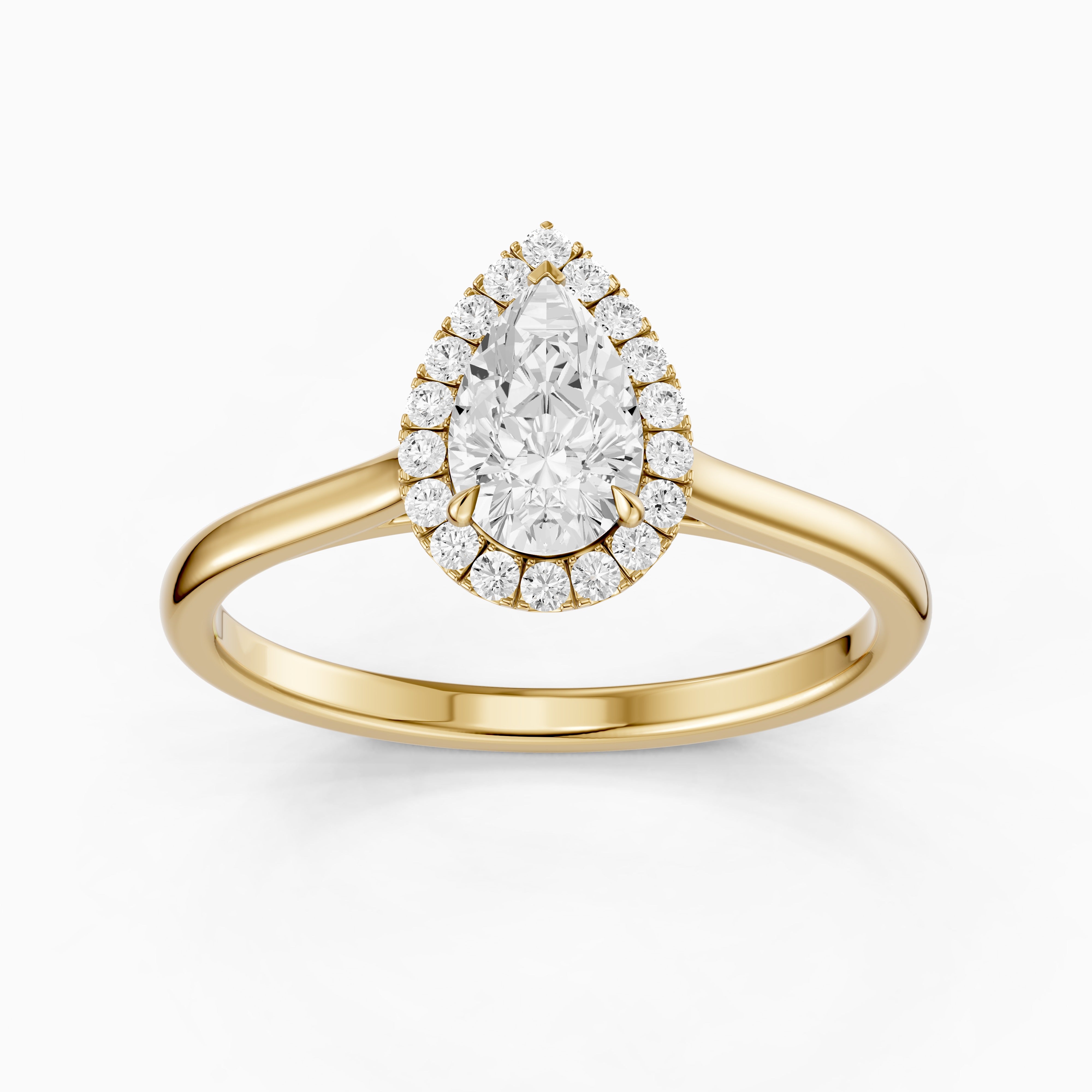 Millie Pear Cut Halo Cathedral Style Lab Grown Diamond Ring