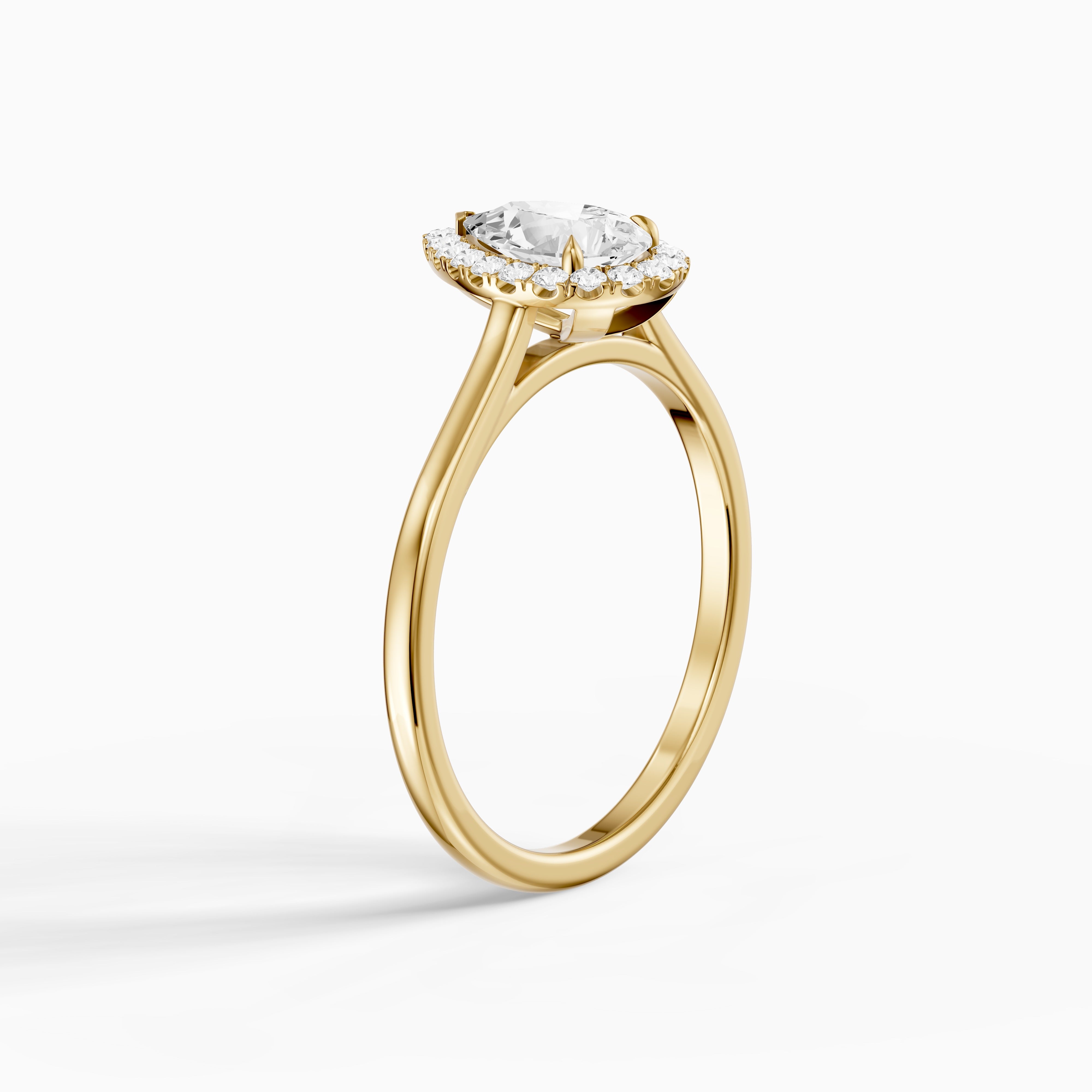 Millie Pear Cut Halo Cathedral Style Lab Grown Diamond Ring