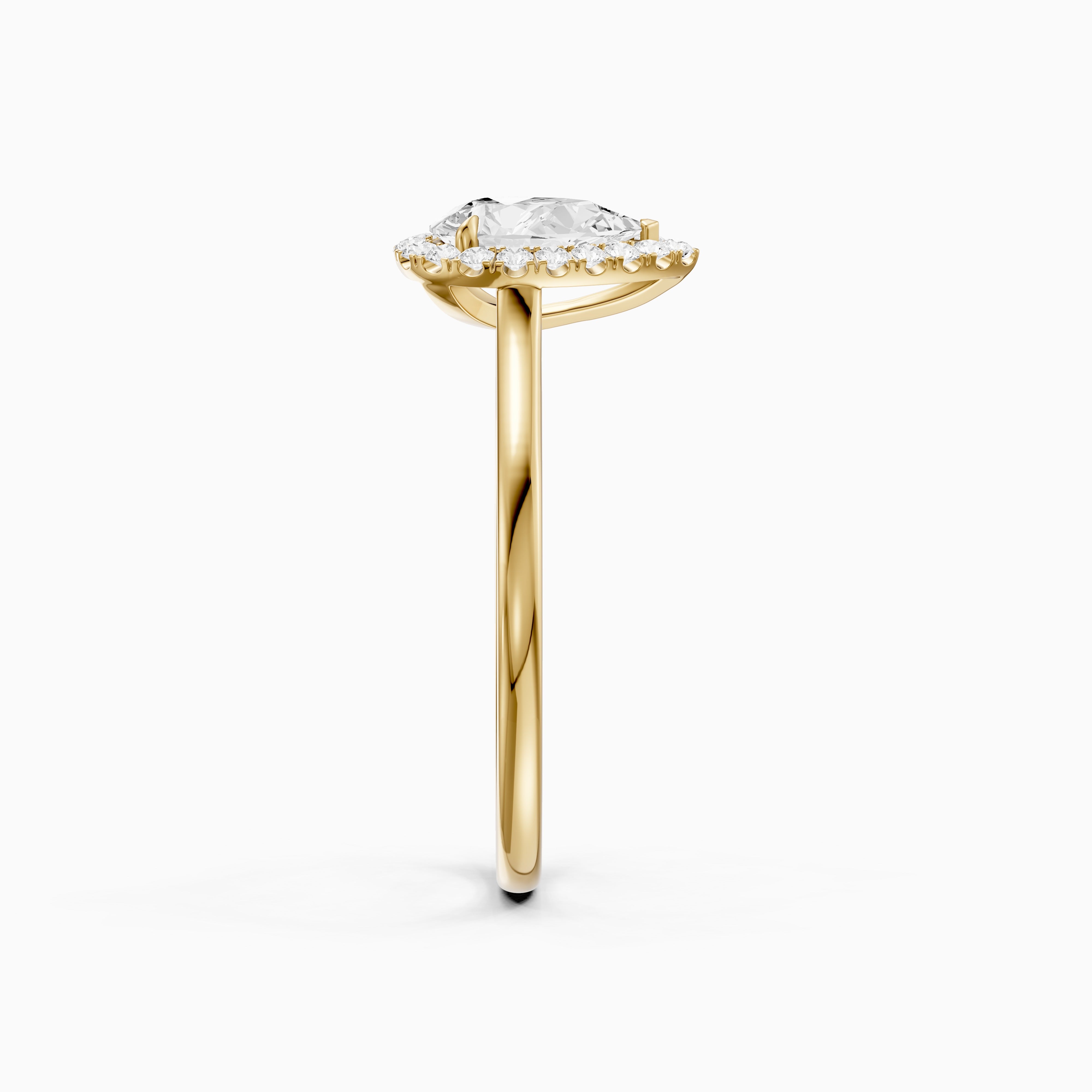 Millie Pear Cut Halo Cathedral Style Moissanite Diamond Ring