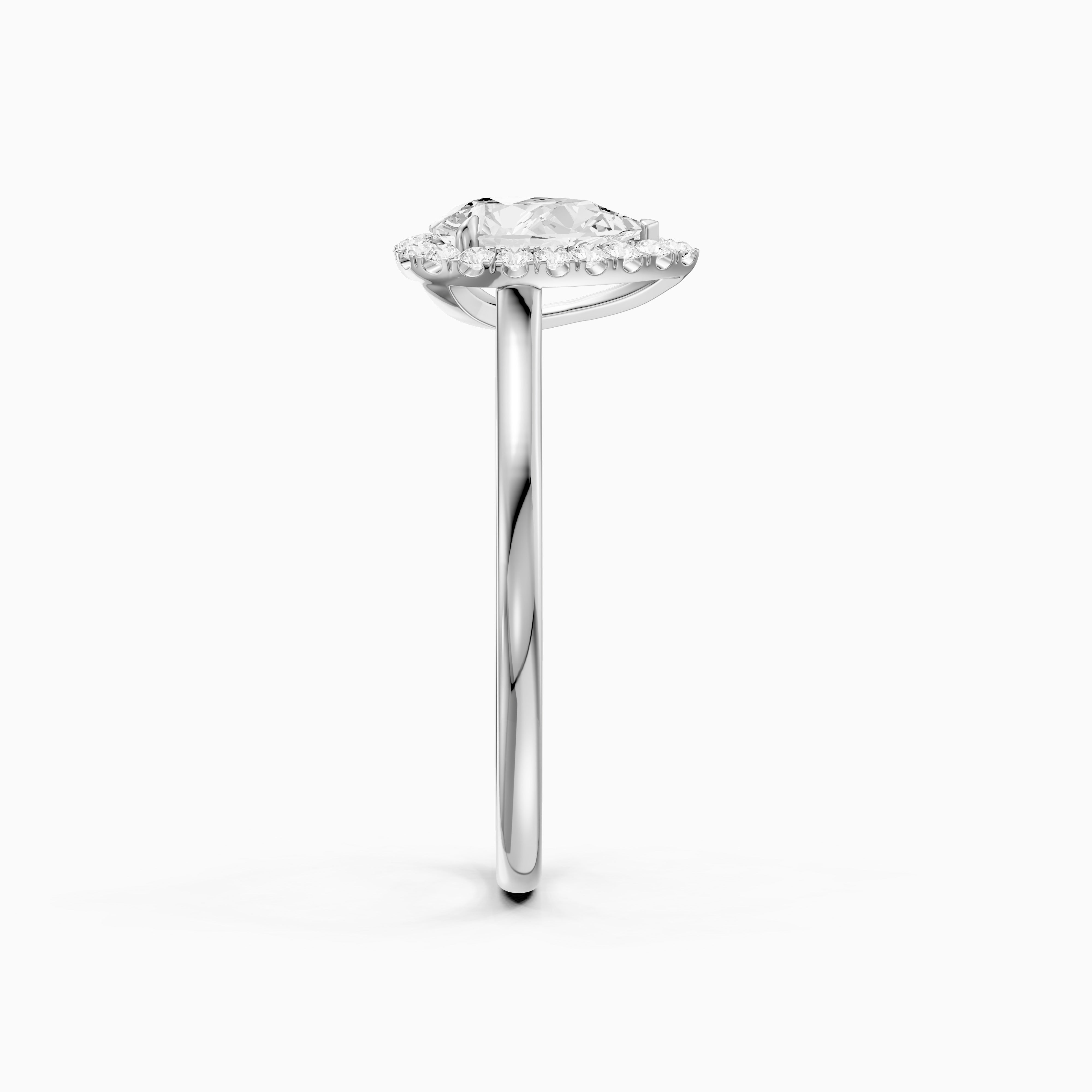 Millie Pear Cut Halo Cathedral Style Moissanite Diamond Ring