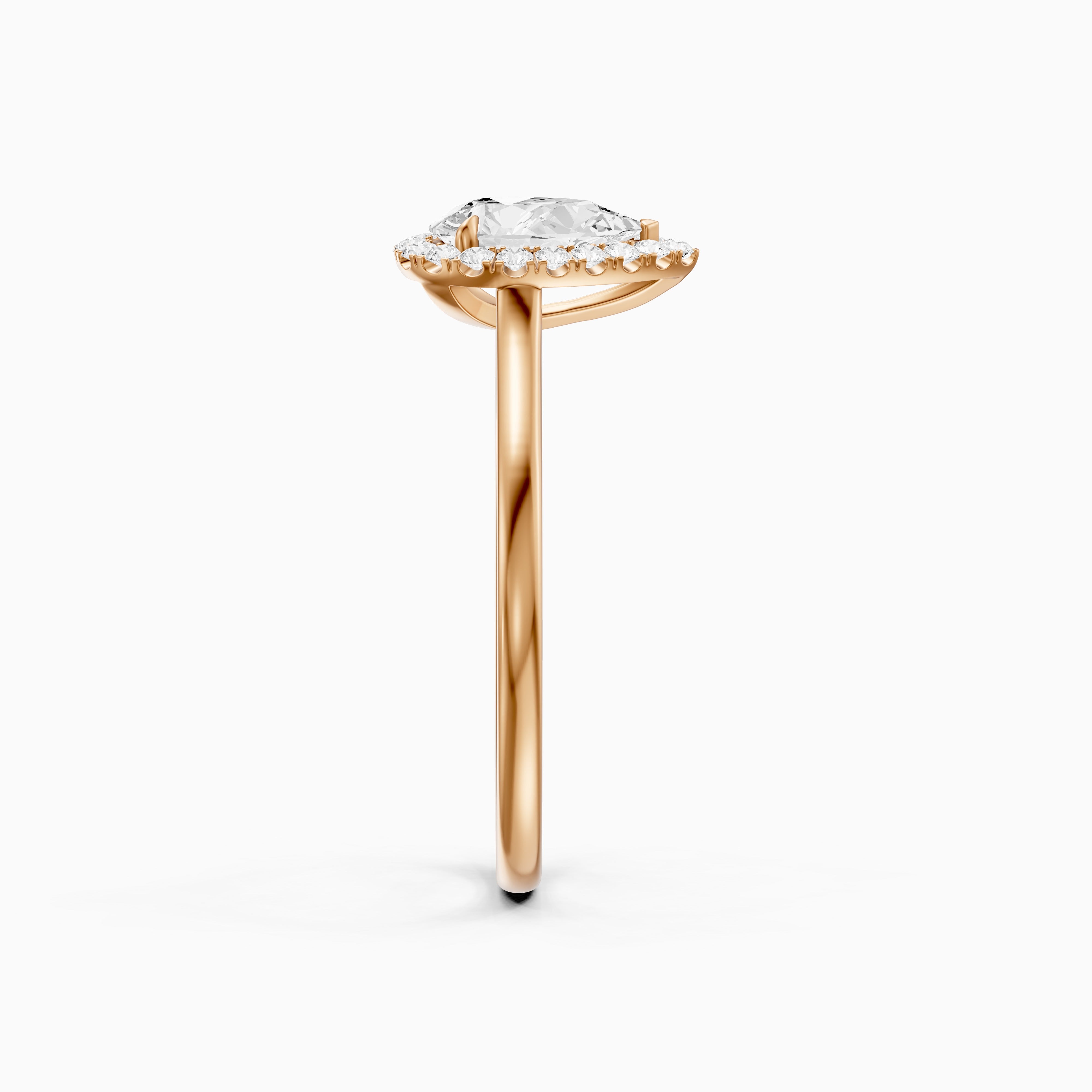 Millie Pear Cut Halo Cathedral Style Moissanite Diamond Ring