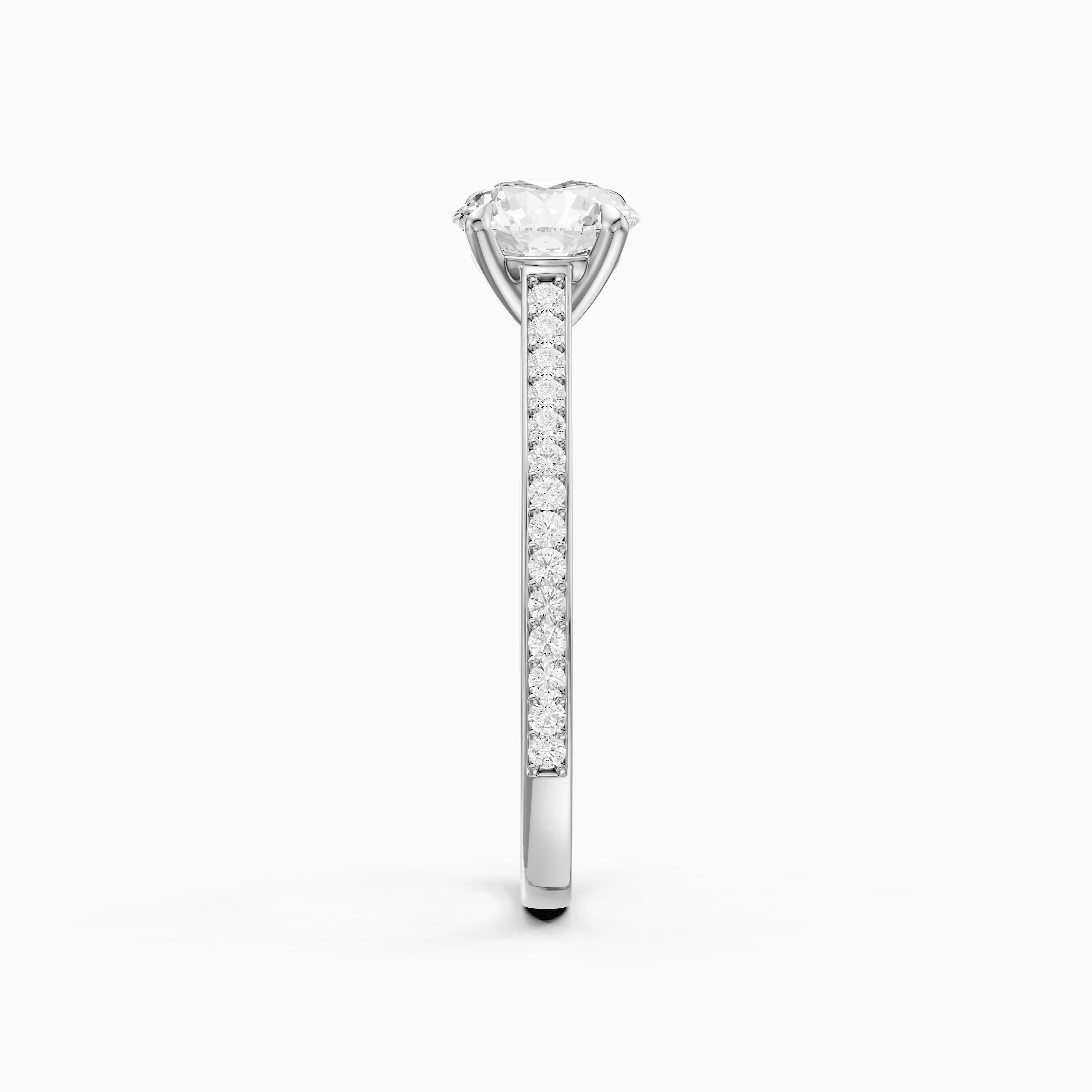 Callie 4 Prong Round Cut Side Stone Channel Set Moissanite Diamond Ring
