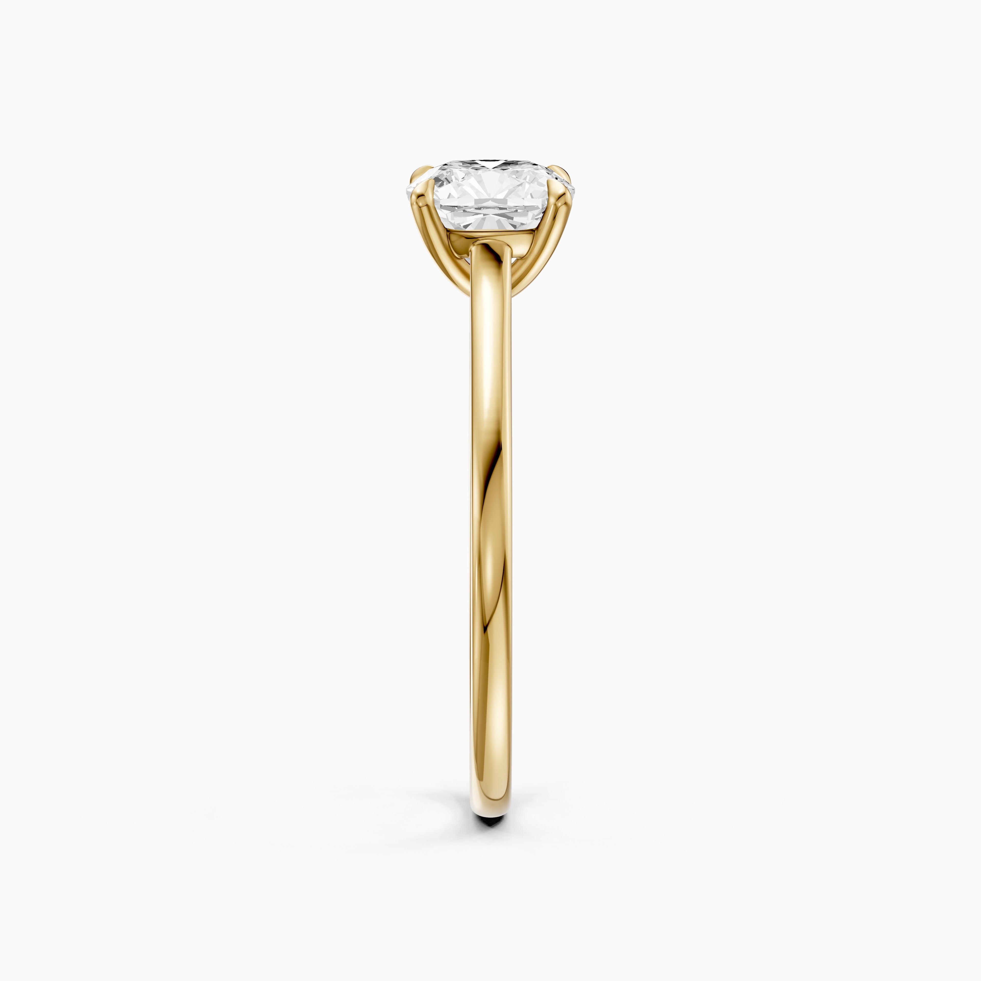 Cailyn Cushion Cut Solitaire Cathedral Style Moissanite Diamond Ring