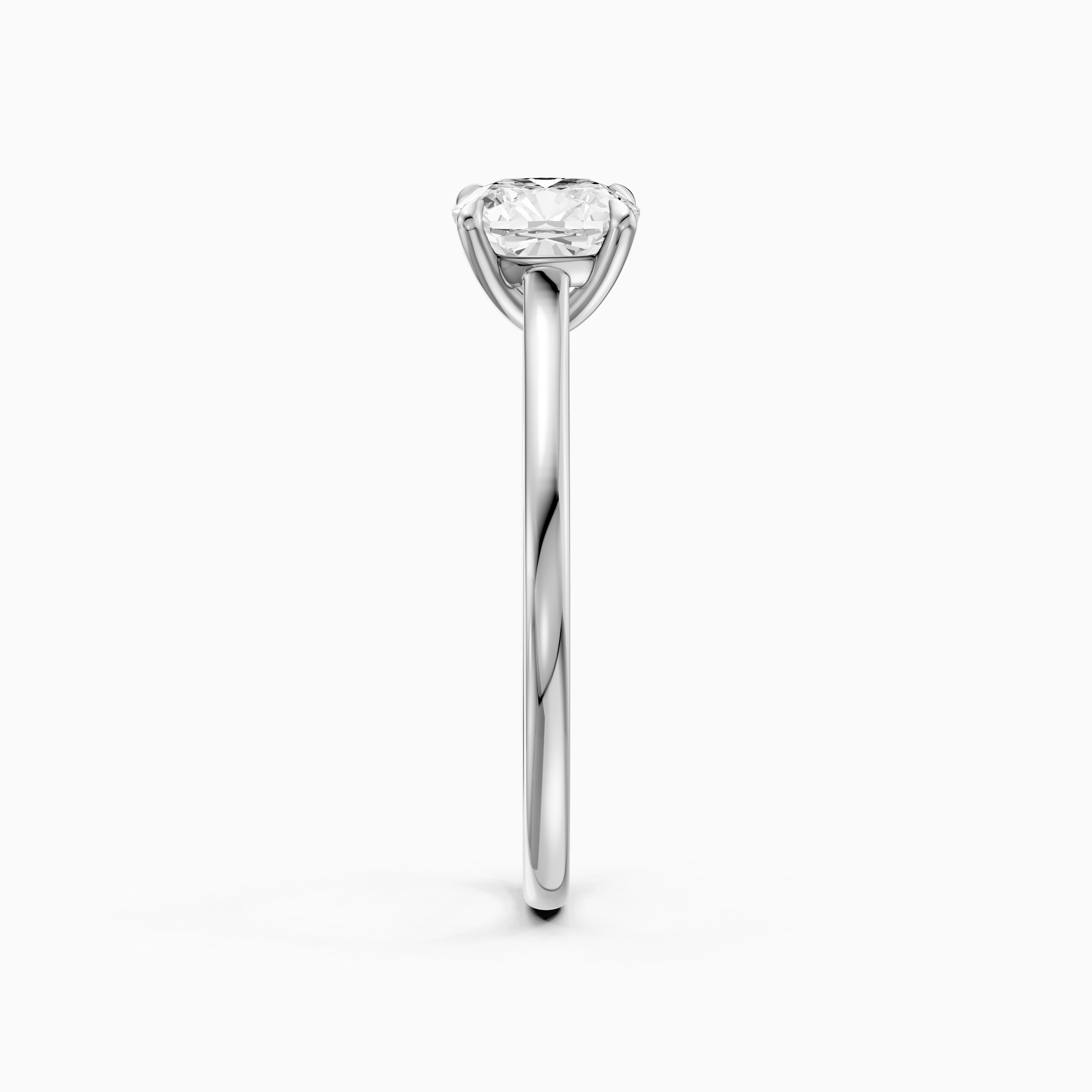 Cailyn Cushion Cut Solitaire Cathedral Style Moissanite Diamond Ring